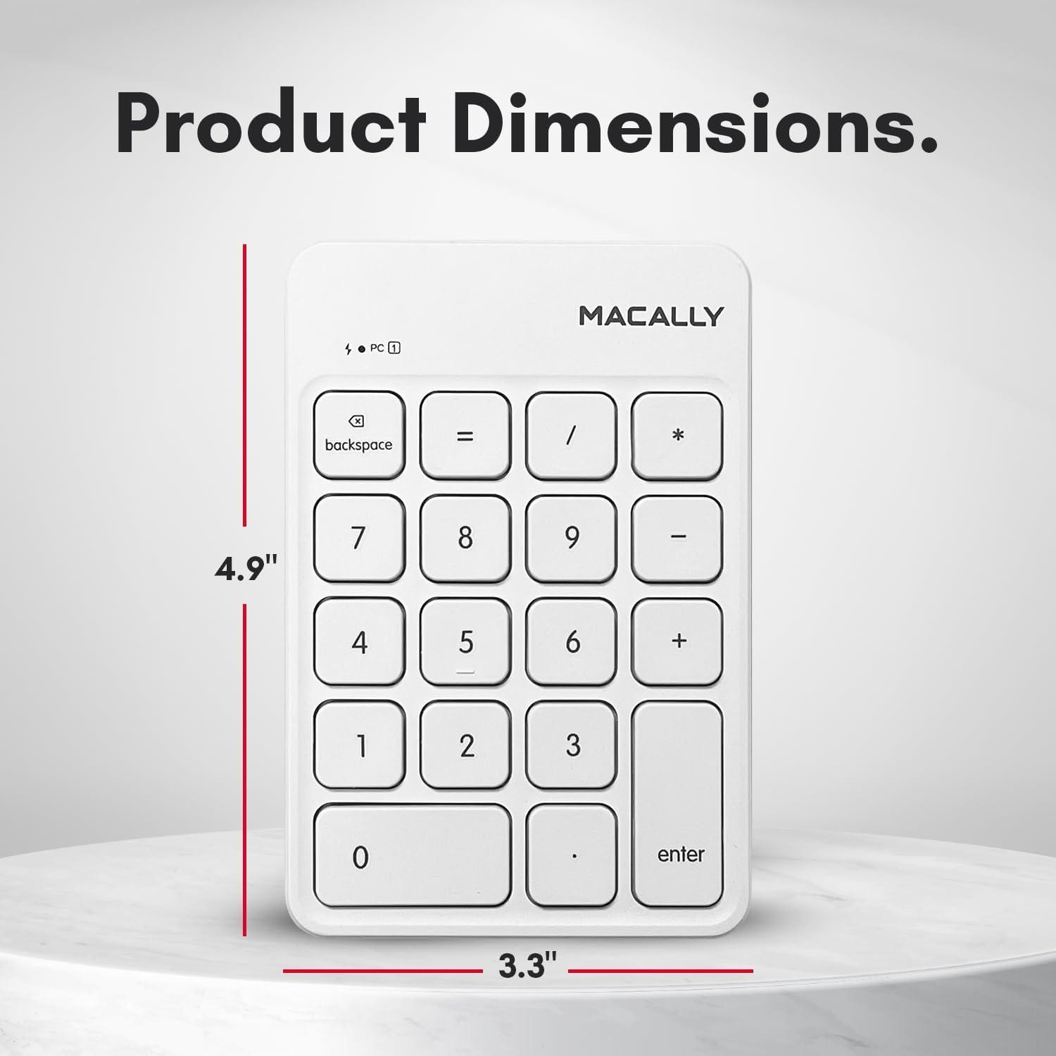 Teclado Numérico Inalámbrico Macally USB-C 10 Teclas