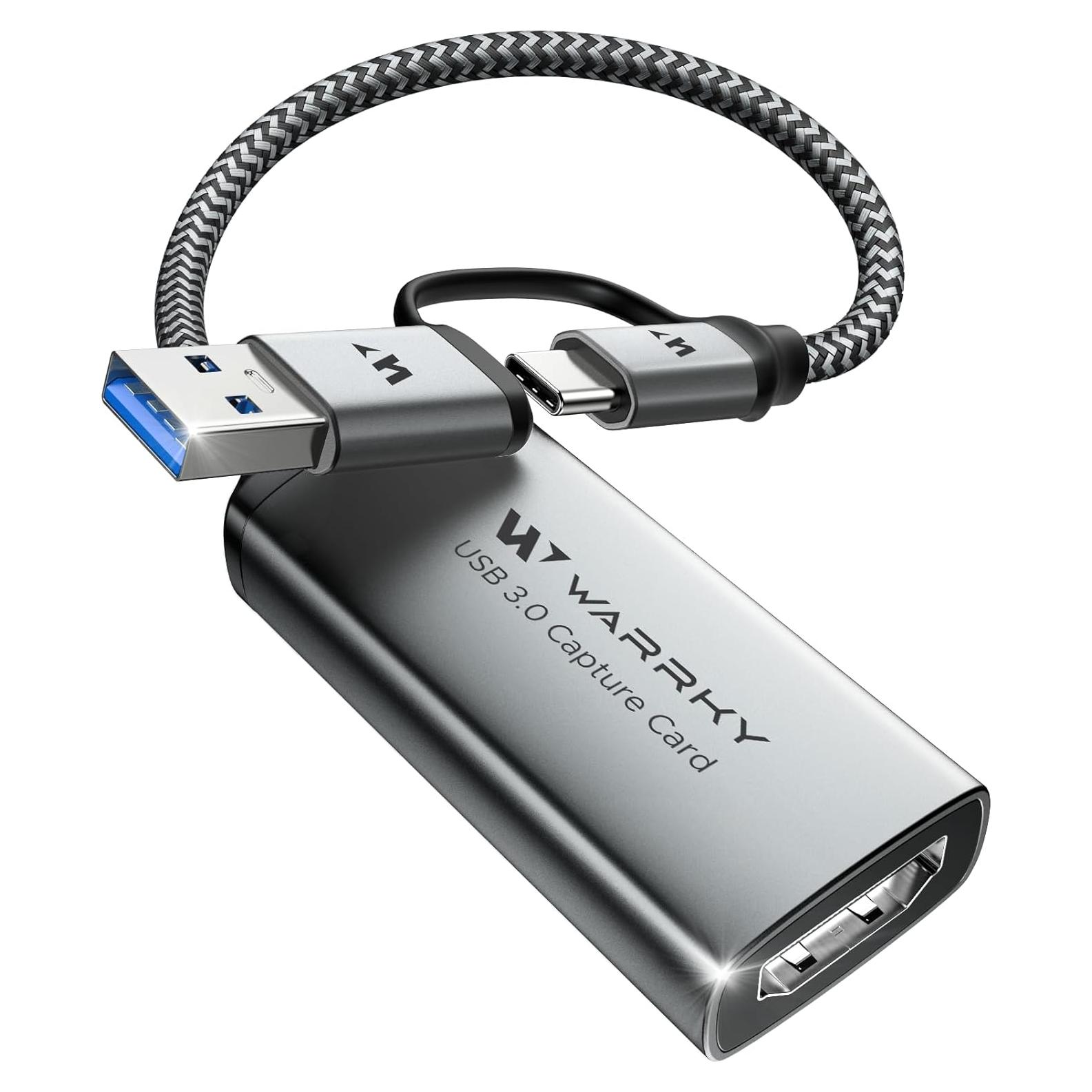 WARRKY Tarjeta de Captura HDMI 1080P 60FPS USB-C Gris