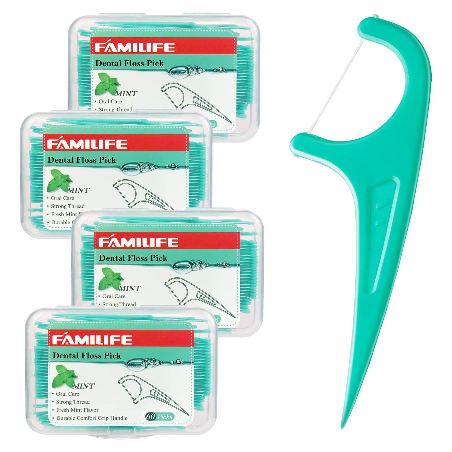 Palillos de Hilo Dental FAMILIFE 240 Piezas Menta Viaje