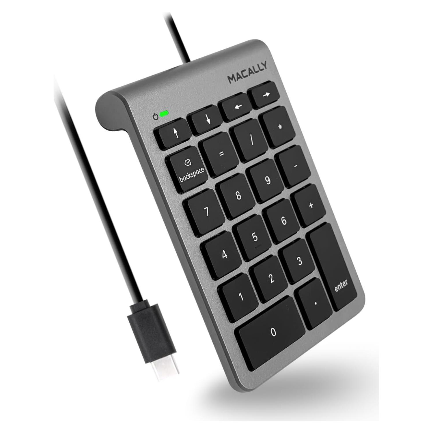 Teclado Numérico USB C Macally 10 Teclas Ergonómico