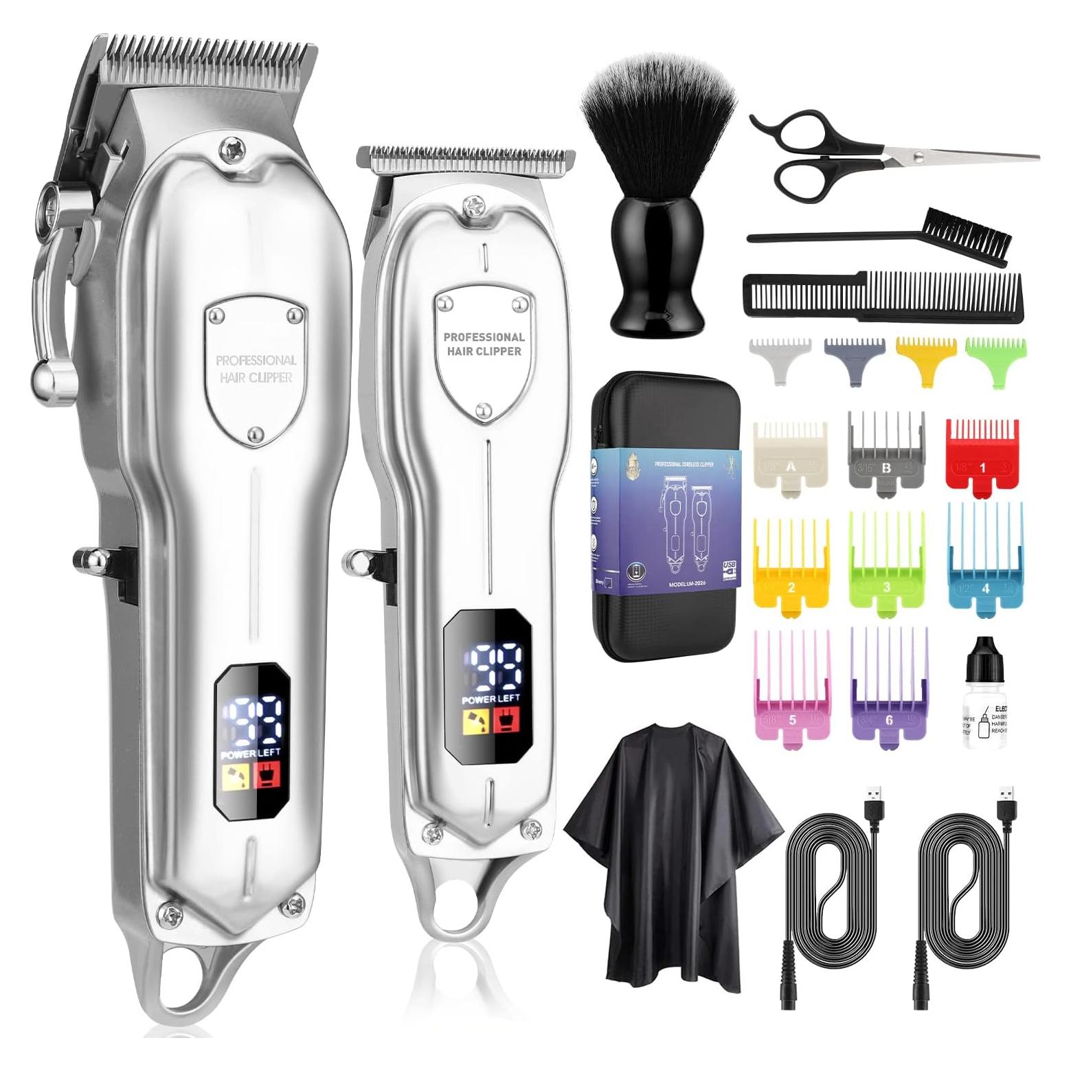 Karrte Kit Cortadoras de Cabello Inalámbrico Plata 8 Peines