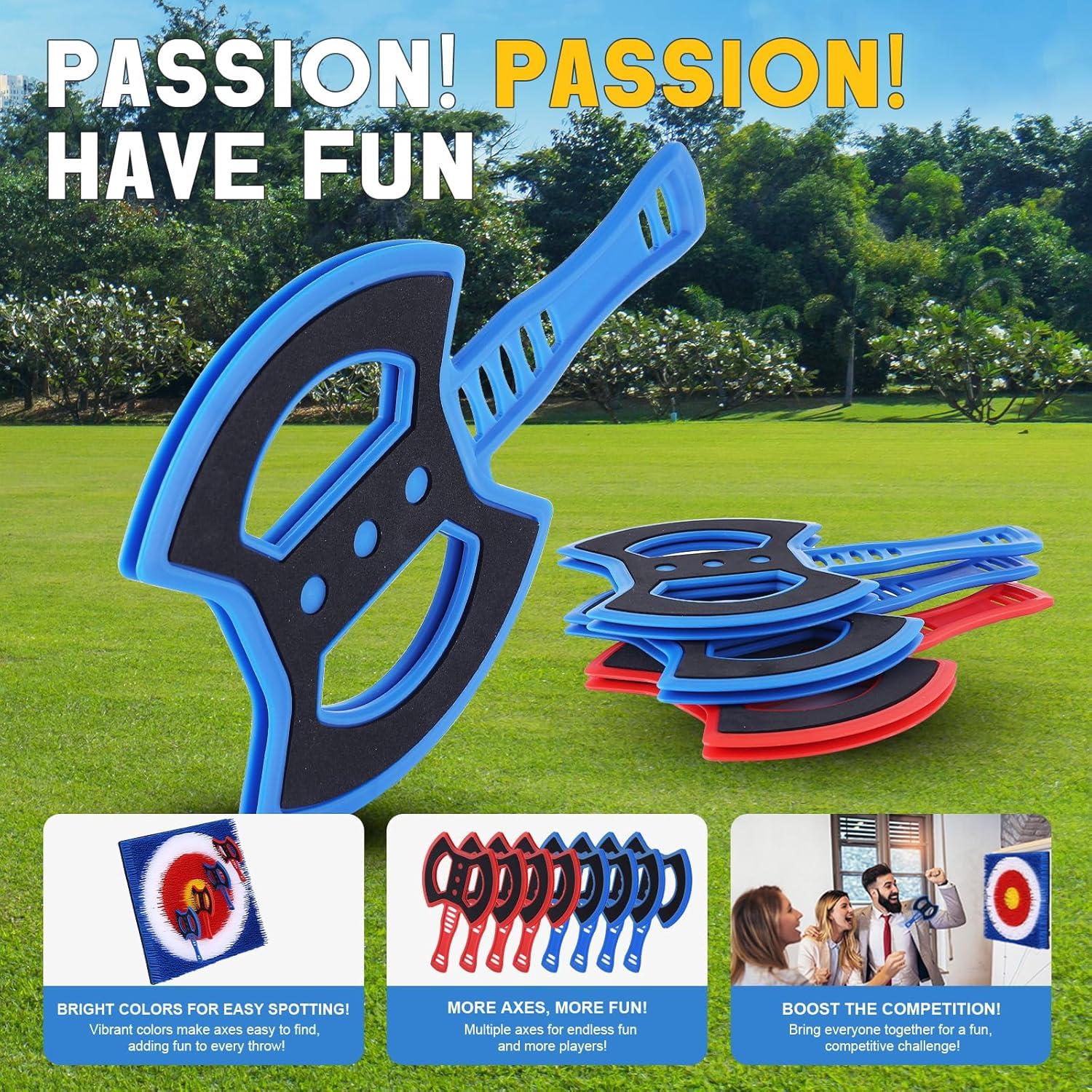 Conjunto de 8 Hachas de Lanzamiento Sidske - Juego al Aire Libre