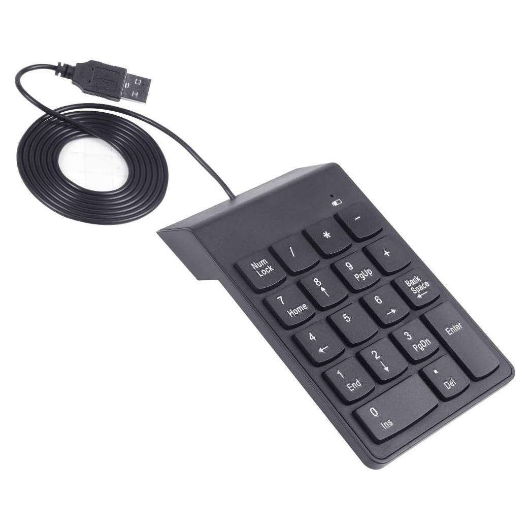 Teclado Numérico USB Kadaon 18 Teclas Ergonómico - Negro