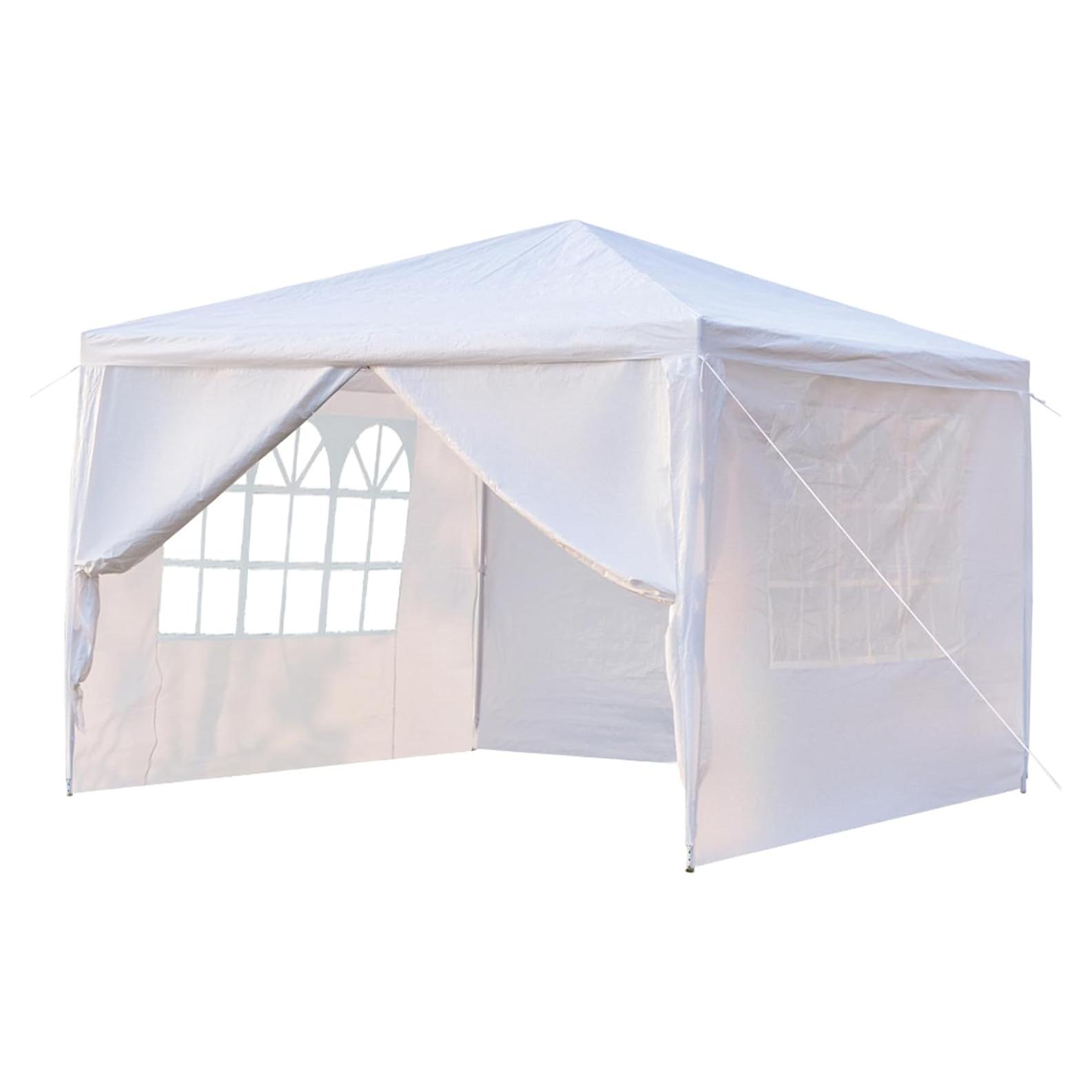 Carpa Plegable 3x3m MELOOLM Blanca con Ventanas y Estructura Fuerte