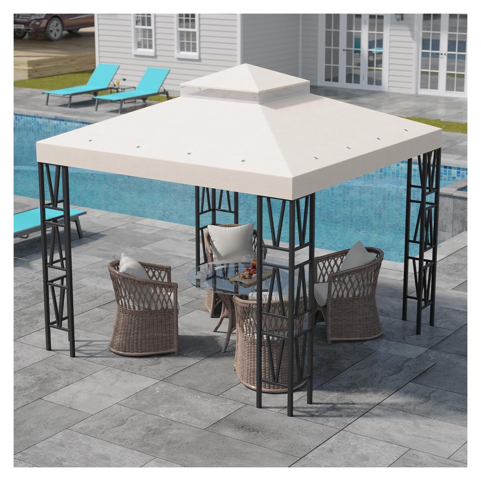 Techo de Reemplazo para Gazebo Dreamall 3x3m Impermeable Beige