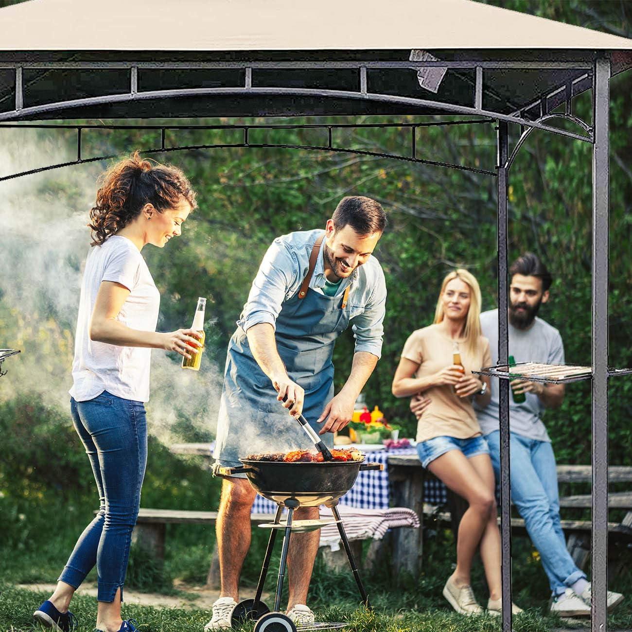 Canopy Reemplazo ONTHEWAY para Gazebo L-GZ238PST-11 Caqui