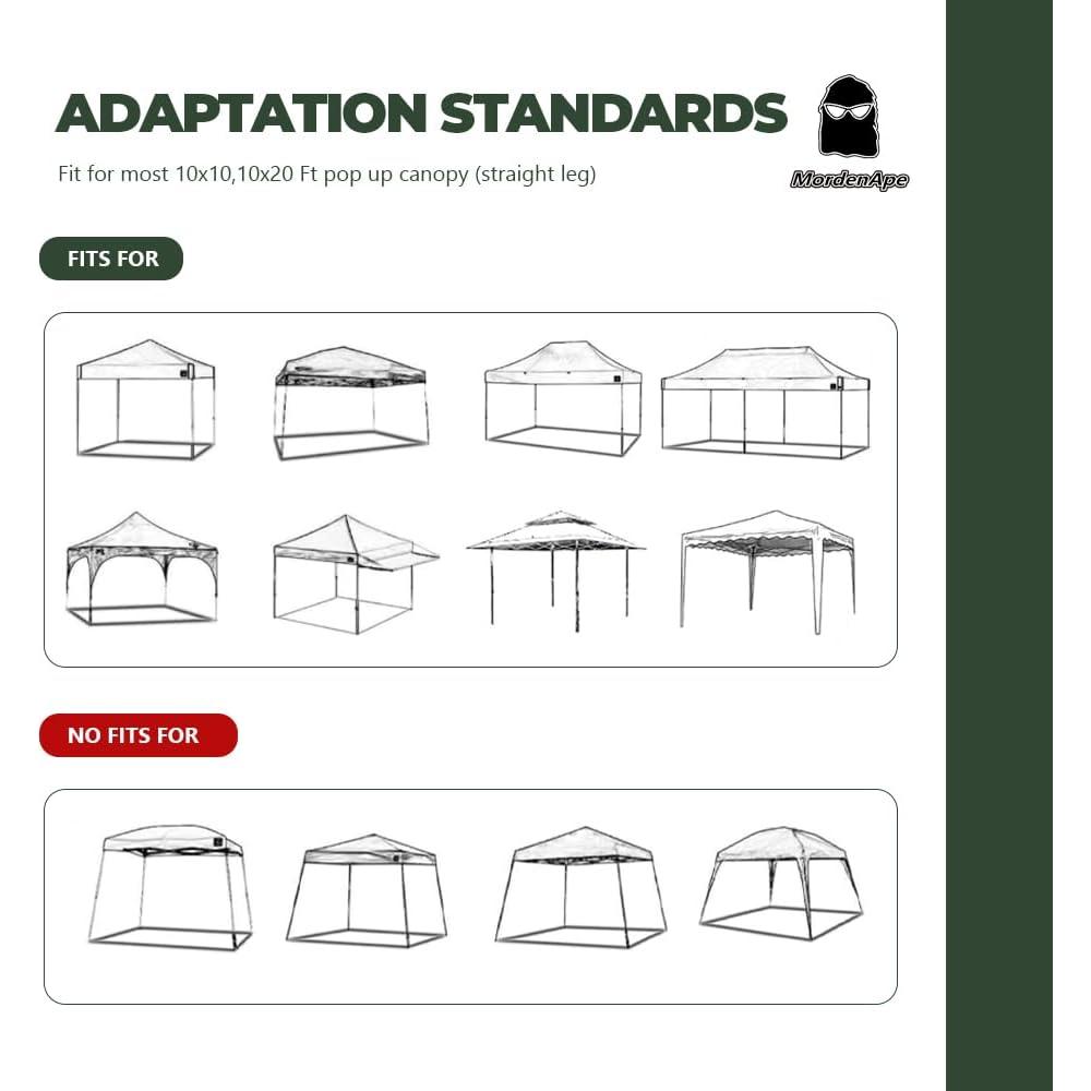 Pared Lateral de Malla MordenApe para Carpa 10x10 Blanca
