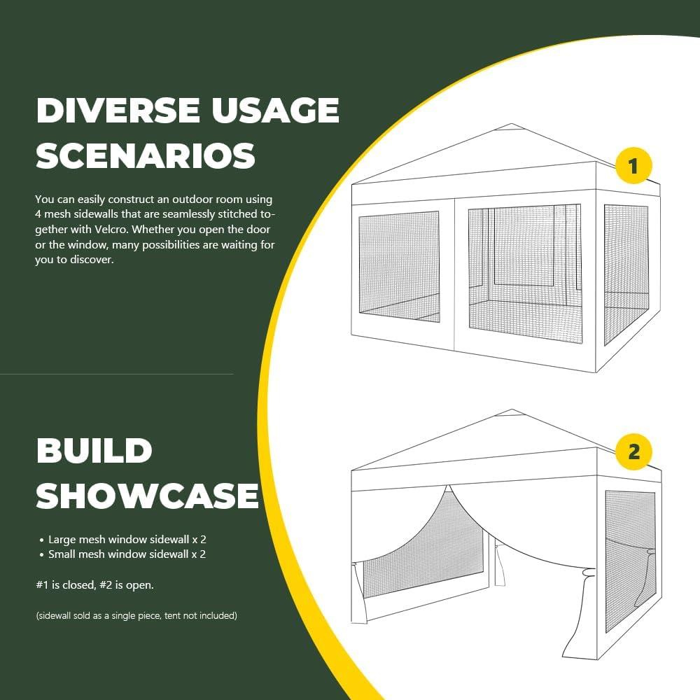 Pared Lateral de Malla MordenApe para Carpa 10x10 Blanca