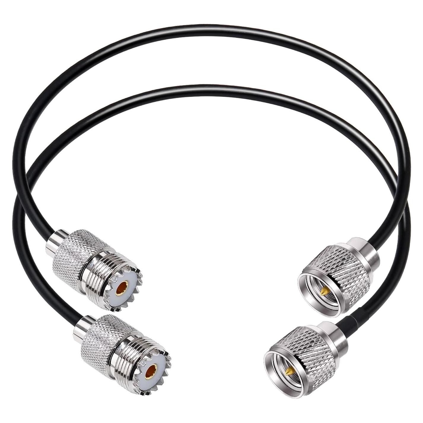 Cable Coaxial RG58 Mini UHF Macho a UHF Hembra 30cm 2 Piezas