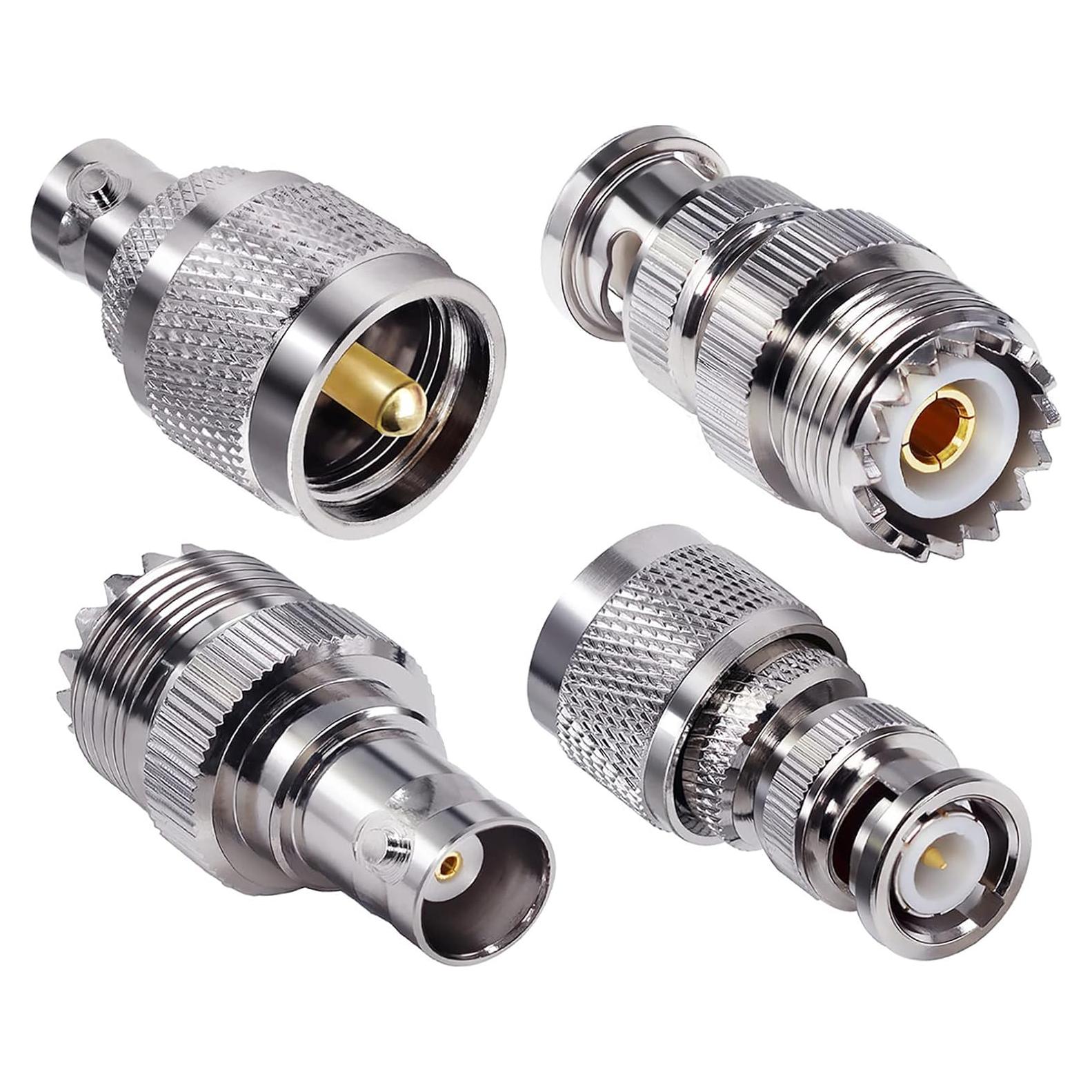 Kit de Adaptadores Coaxiales UHF a BNC TUOLNK 4pcs