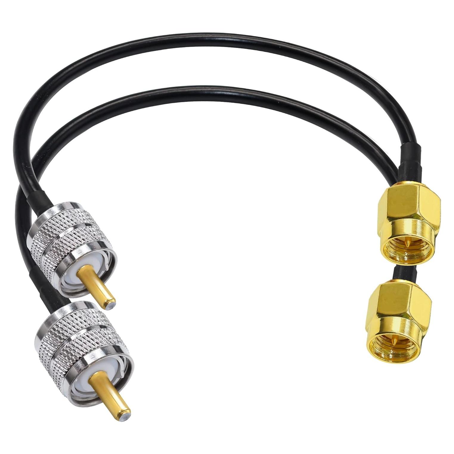 Cable coaxial RG58 30cm SMA macho a UHF macho Tuolnk - 2 piezas