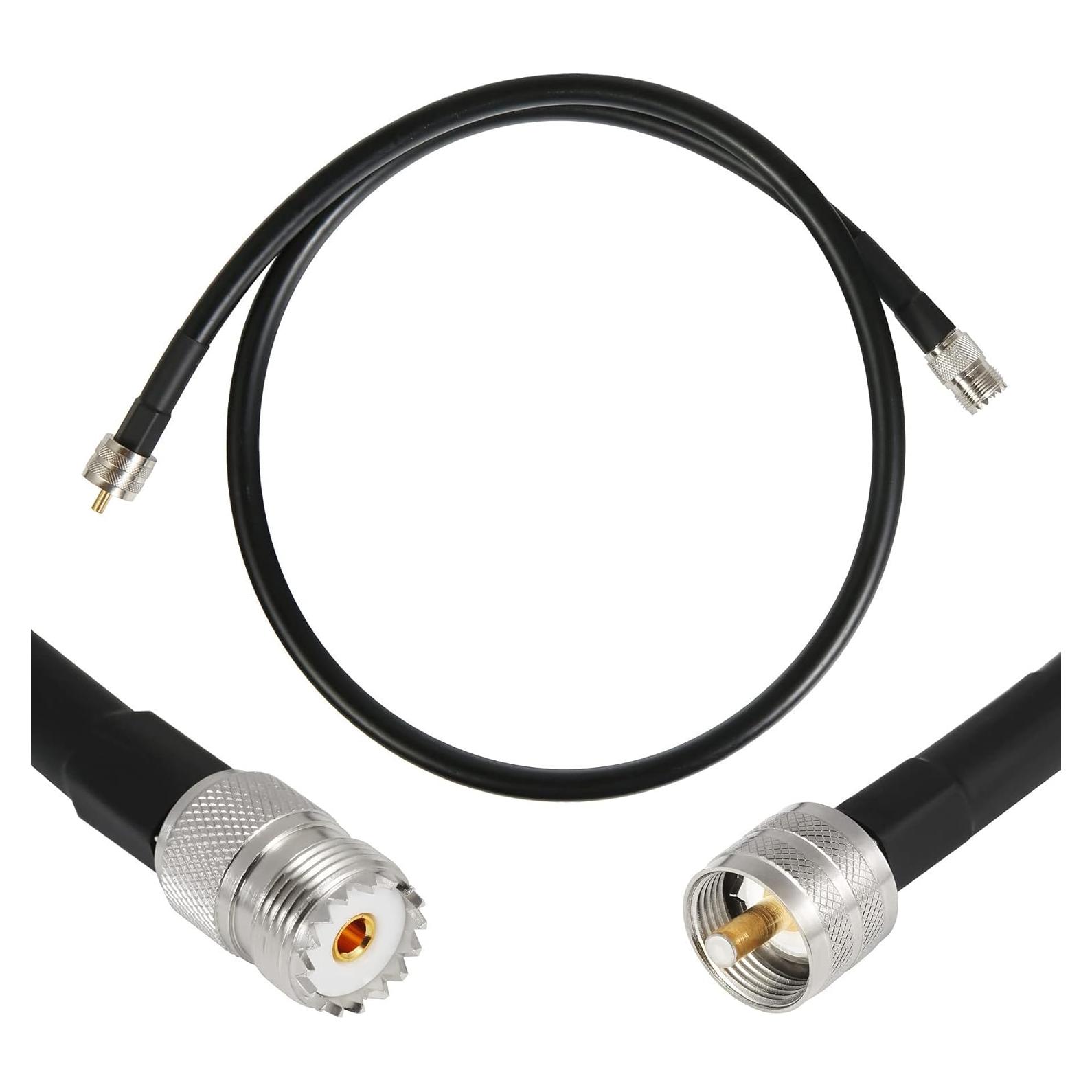 Cable Coaxial WIZACE PL259 a SO239 1 Metro 50 Ohm