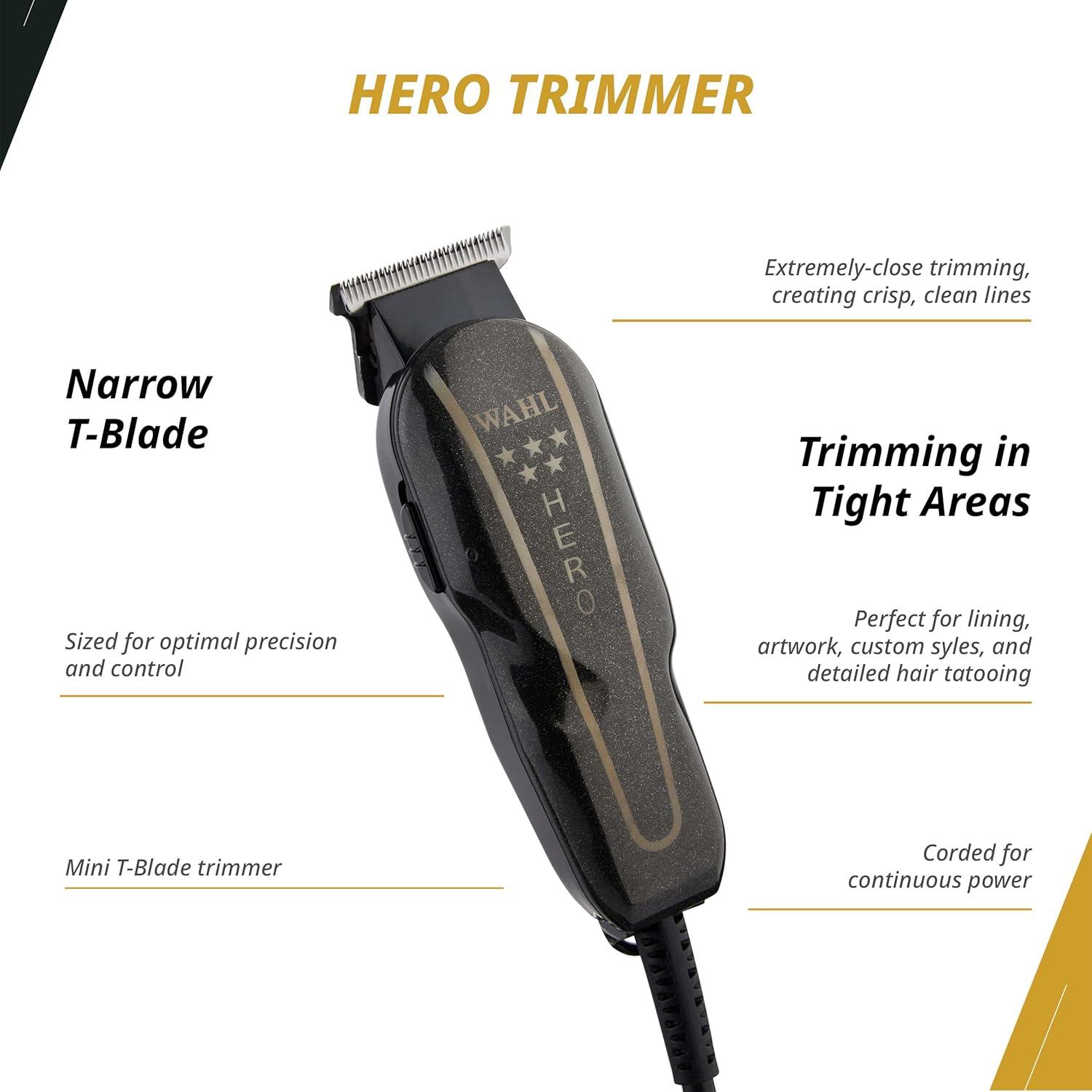 Combo Barbería Profesional Wahl Cortadora Legend y Hero
