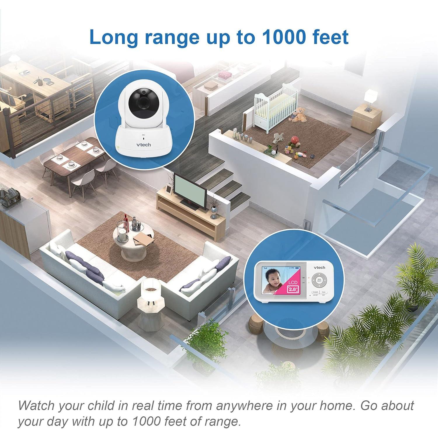 Monitor para Bebés VTech VM923, Pantalla 2.8", Pan-Tilt-Zoom