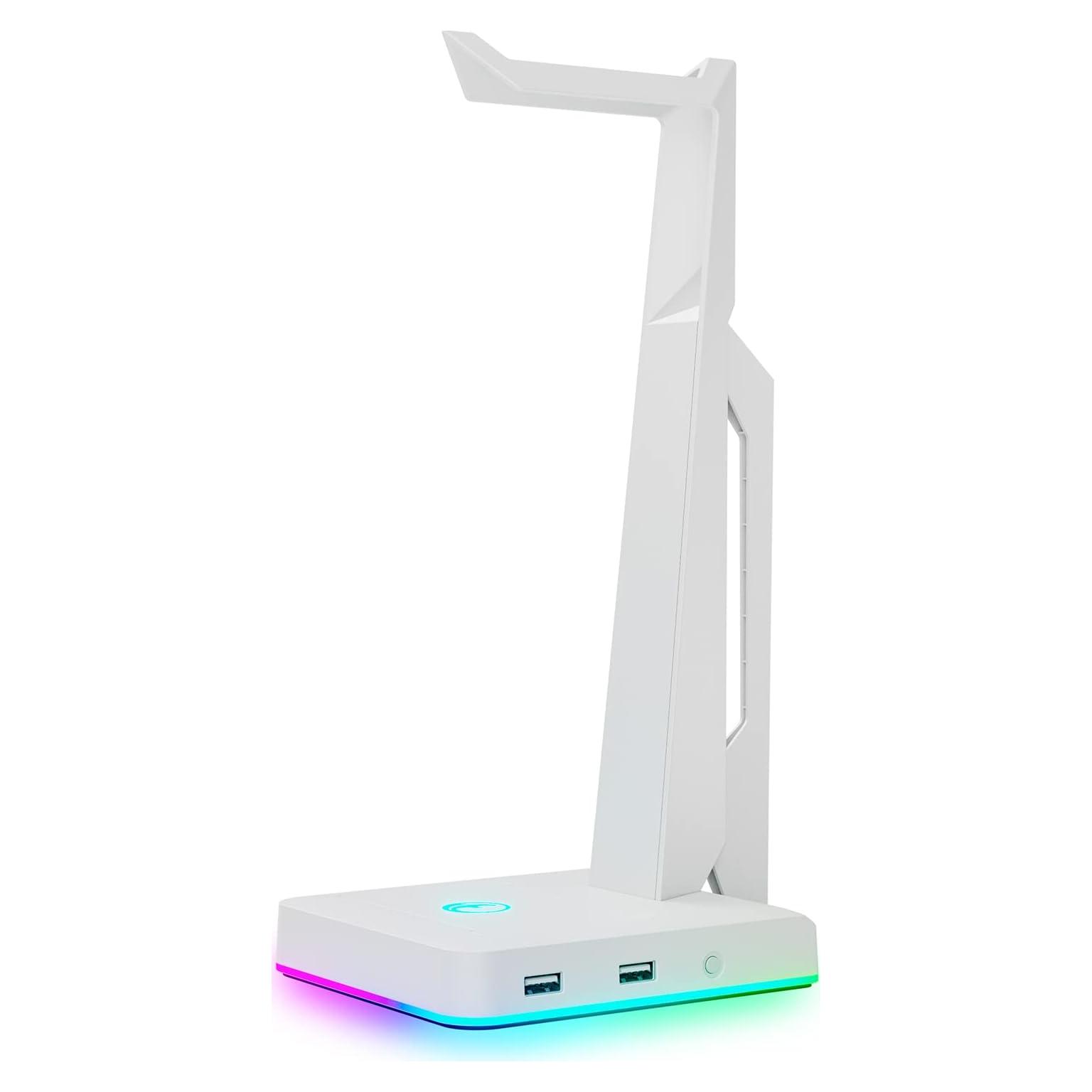 Soporte para Auriculares IFYOO HS-X1 RGB con 2 USB Blanco