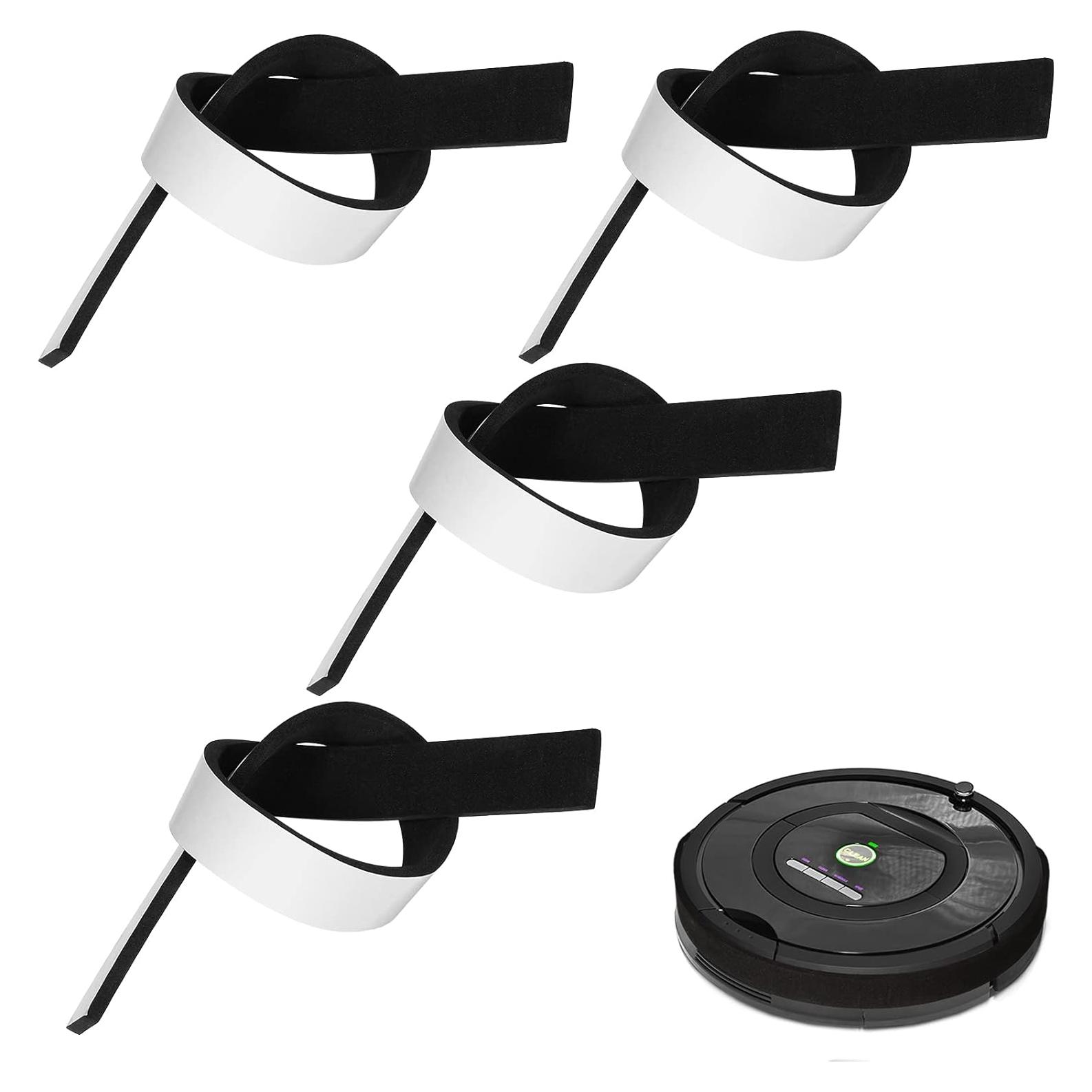 Outus 4 Pieces Robot Vacuum Bumper Soft Bumper Sweeping Robot Protector Black Sweeping Cover for Furniture Vacuum Cleaner Home Office Restaurant Applications