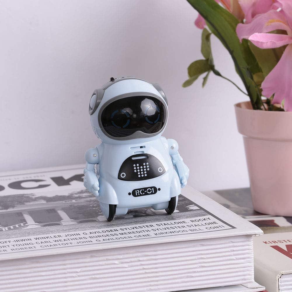GoolRC Mini Pocket Robot, with Interactive Dialogue Conversation, Voice Recognition, Singing and Dancing, Electric Small Robot Gift (Blue)