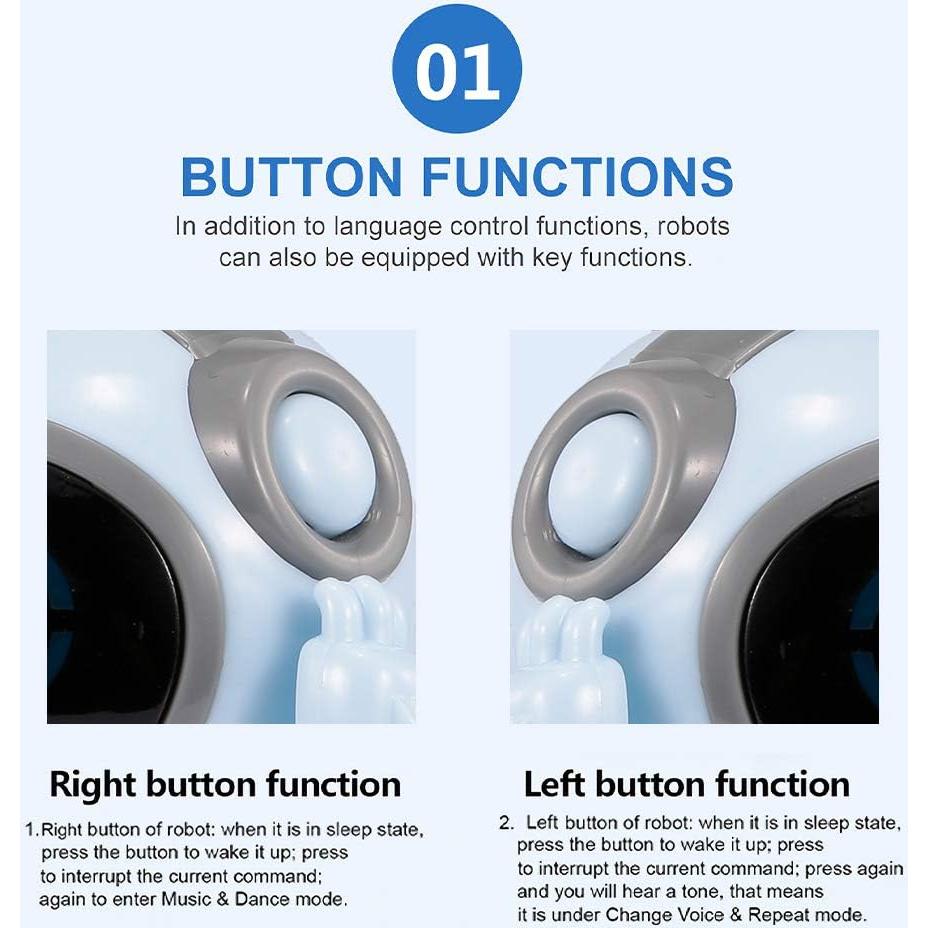 GoolRC Mini Pocket Robot, with Interactive Dialogue Conversation, Voice Recognition, Singing and Dancing, Electric Small Robot Gift (Blue)