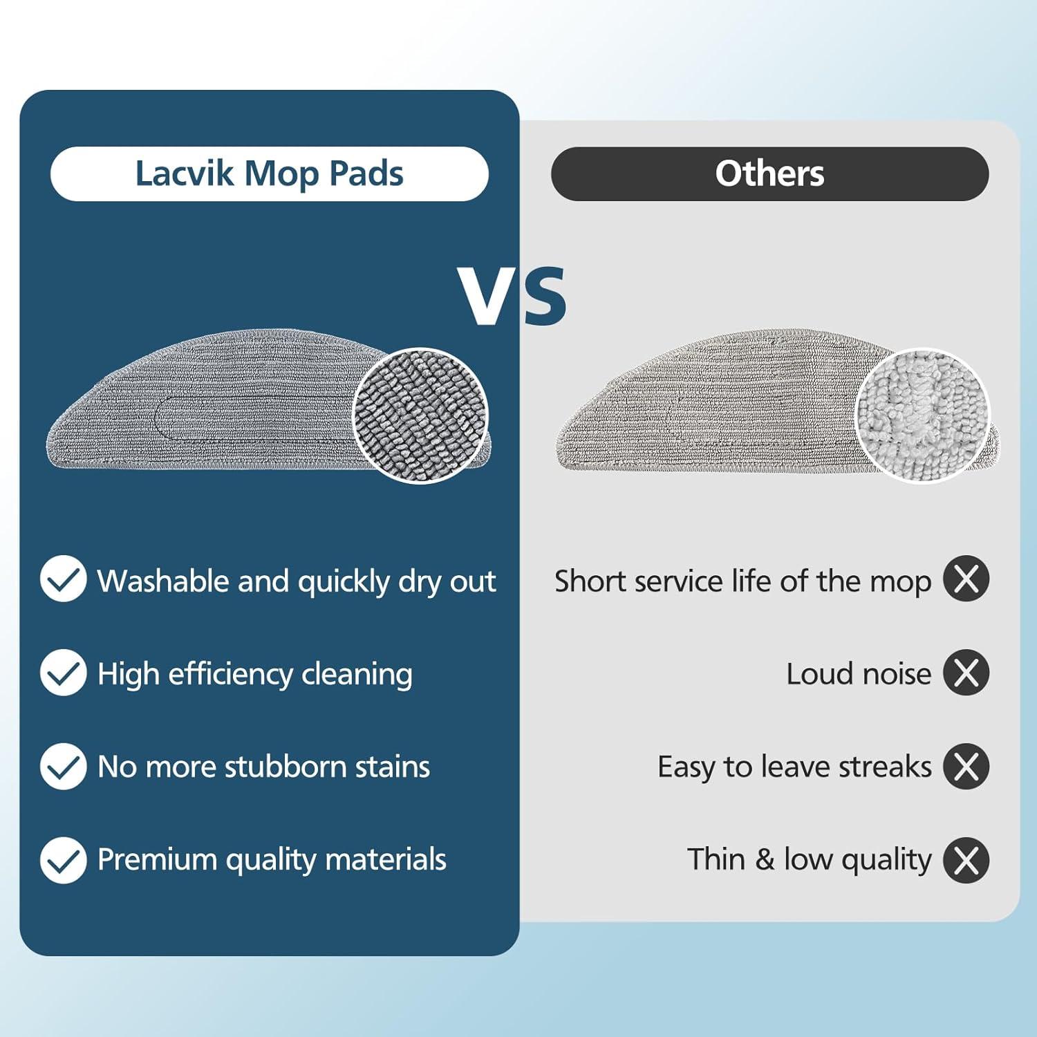 4 Almohadillas de Reemplazo Microfibra Lacvik para iRobot Roomba i5/i5+/j5/j5+