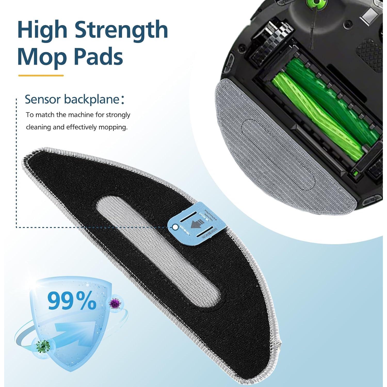 4 Almohadillas de Reemplazo Microfibra Lacvik para iRobot Roomba i5/i5+/j5/j5+