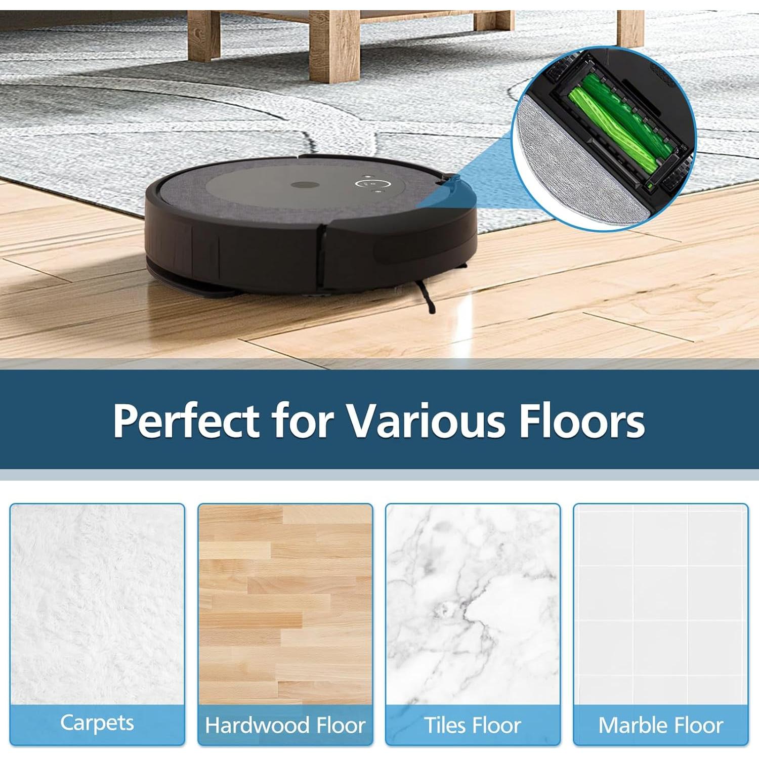 4 Almohadillas de Reemplazo Microfibra Lacvik para iRobot Roomba i5/i5+/j5/j5+