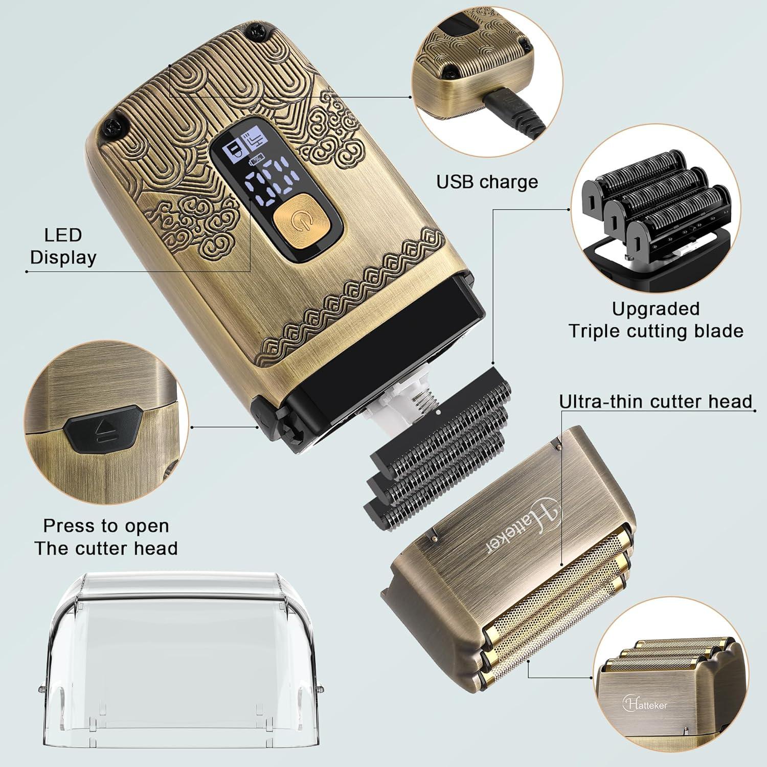 Cortadora de Cabello Hatteker HT-602 Inalámbrica 2 en 1