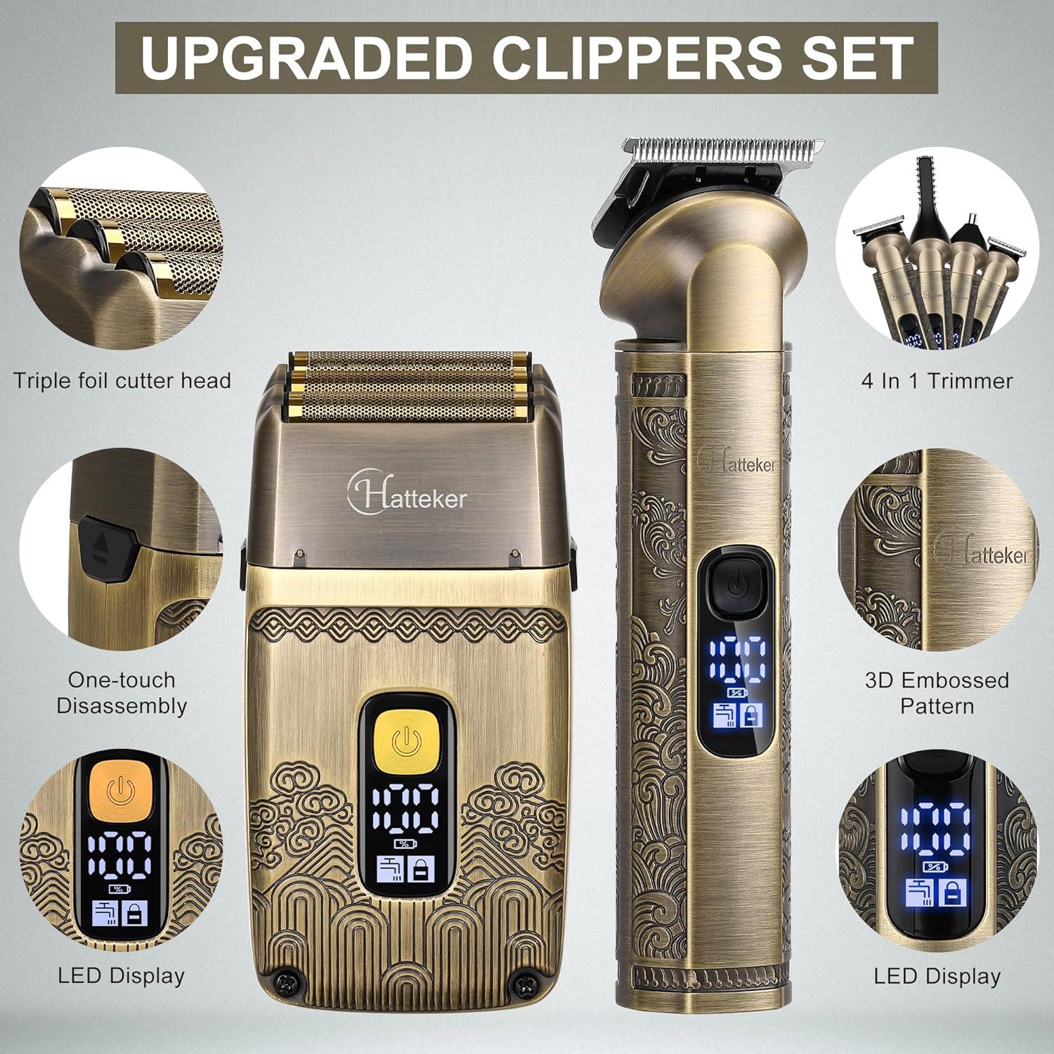 Cortadora de Cabello Hatteker HT-602 Inalámbrica 2 en 1