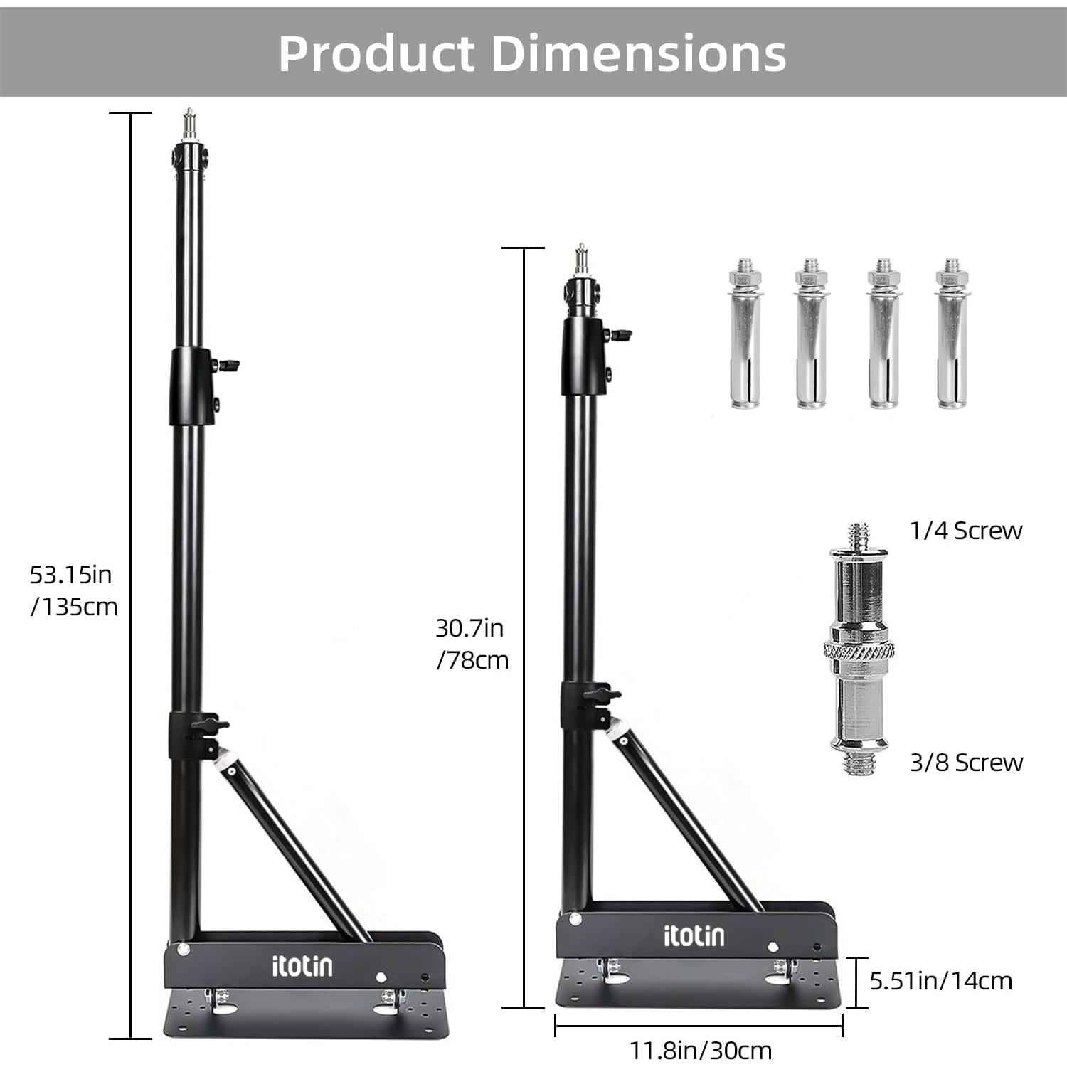 Soporte de Pared para Luz de Anillo ITOTIN 135cm Ajustable