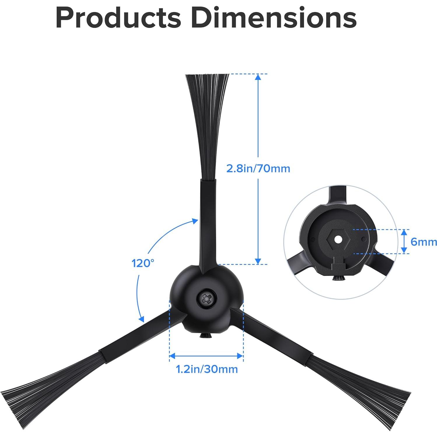Cepillo Lateral de Reemplazo BPMIO B20 Robot Aspiradora 4pcs