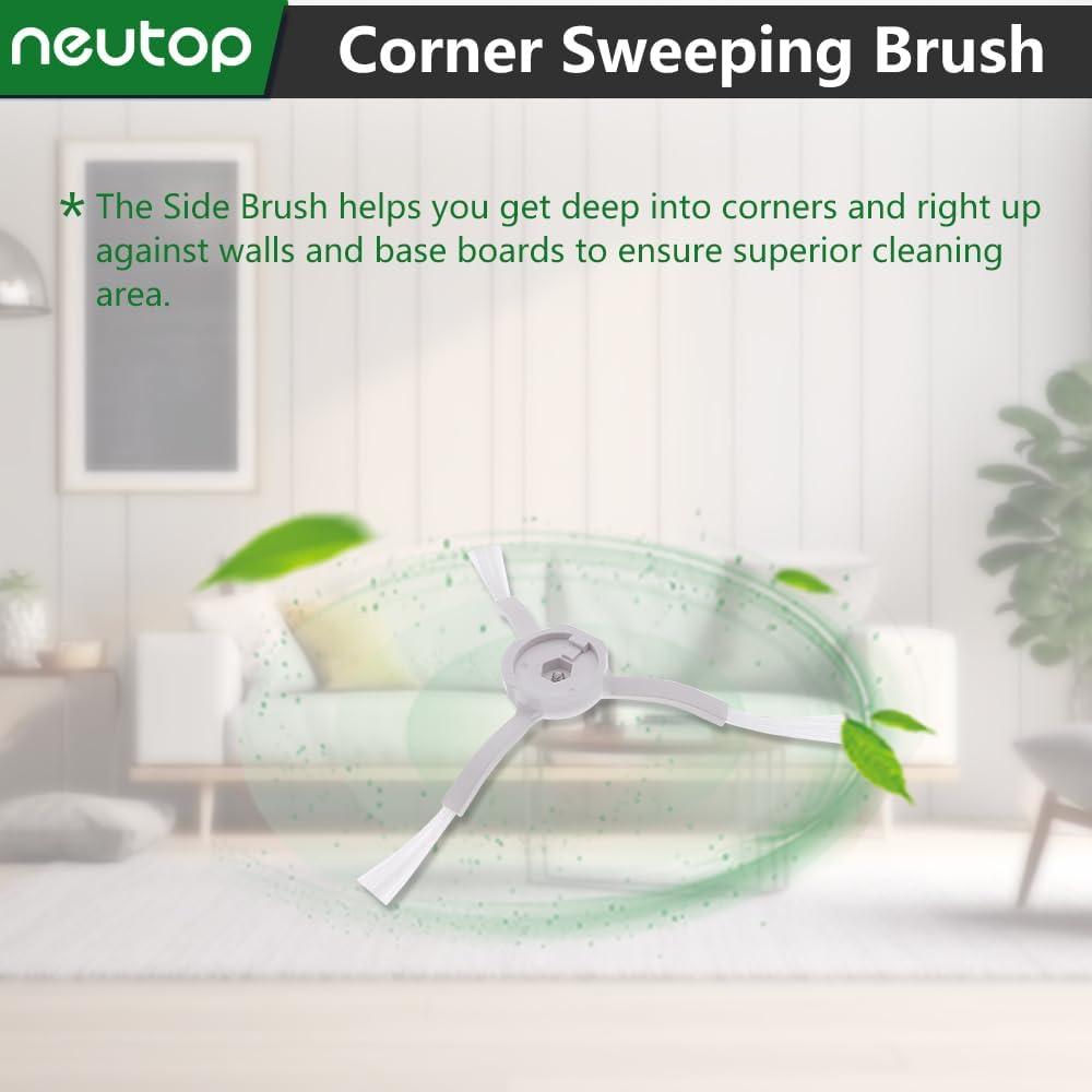 Neutop Replacement Accessories Kit Compatible with Roborock S6 S6 Pure S5 S5 Max S4 E4 E20 E25 E35 C10 S50 Robot Vacuum Parts with 2 Main Brush 4 Filter 4 Side Brush 1 Cleaning Tool