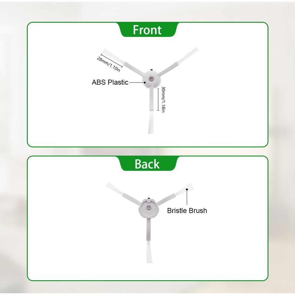 Neutop Replacement Accessories Kit Compatible with Roborock S6 S6 Pure S5 S5 Max S4 E4 E20 E25 E35 C10 S50 Robot Vacuum Parts with 2 Main Brush 4 Filter 4 Side Brush 1 Cleaning Tool