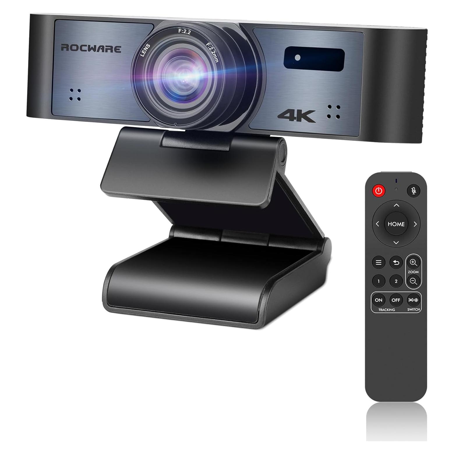 Cámara Web 4K ROCWARE RC16 con Micrófono y AI