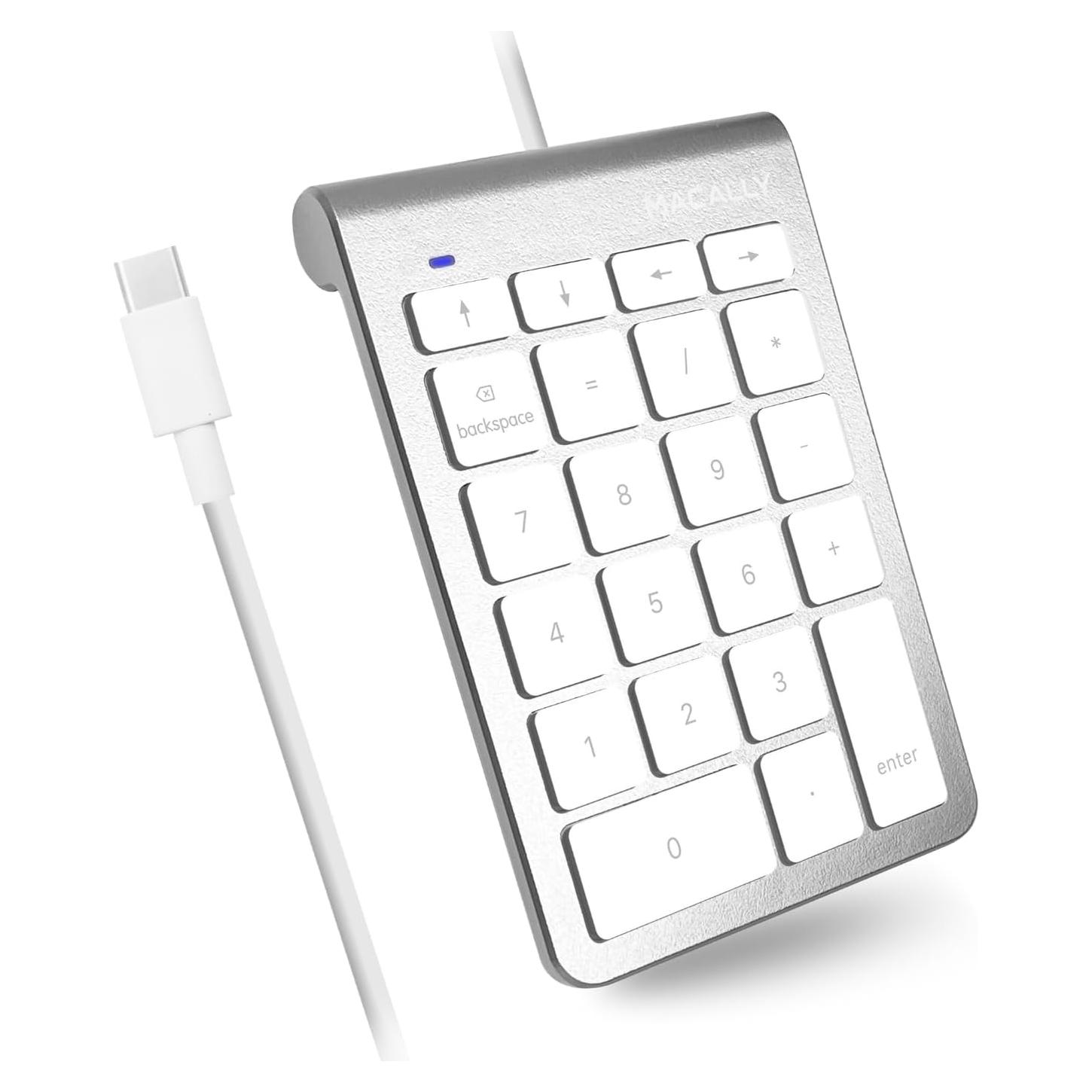 Teclado Numérico USB C Macally UCNUMKEY22 Plata 22 Teclas
