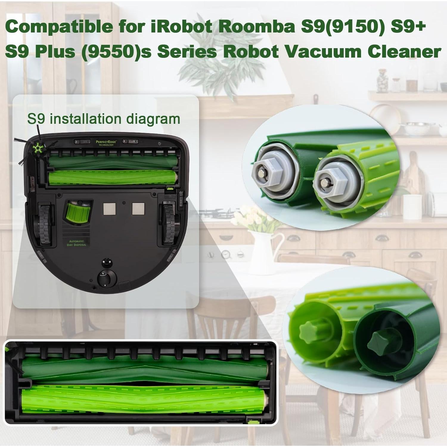 2 Juegos de Cepillos de Goma Yumixily para iRobot Roomba S9