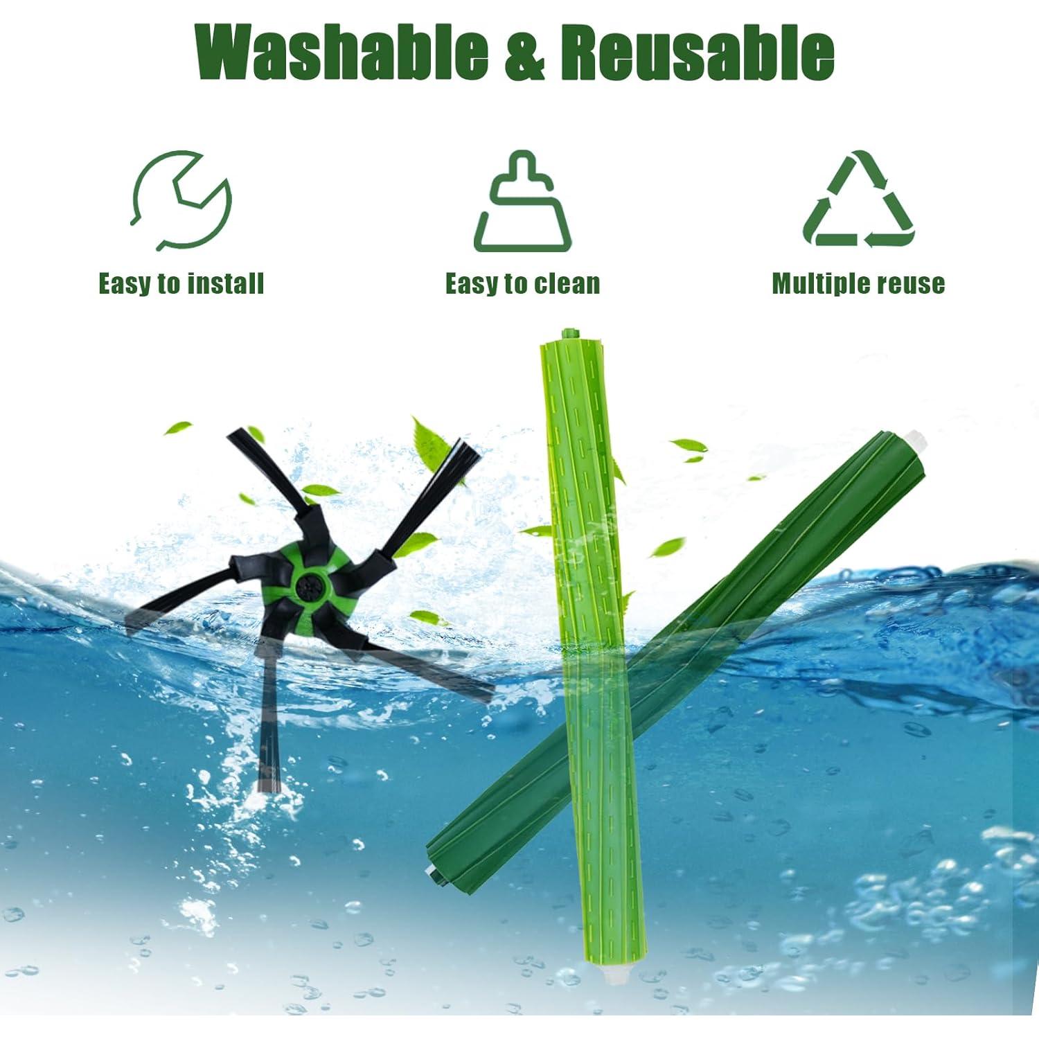 2 Juegos de Cepillos de Goma Yumixily para iRobot Roomba S9