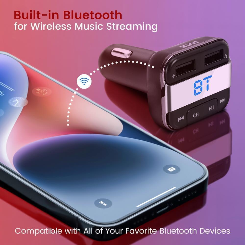 Transmisor FM Bluetooth Pyle PBT91.5 con USB y SD