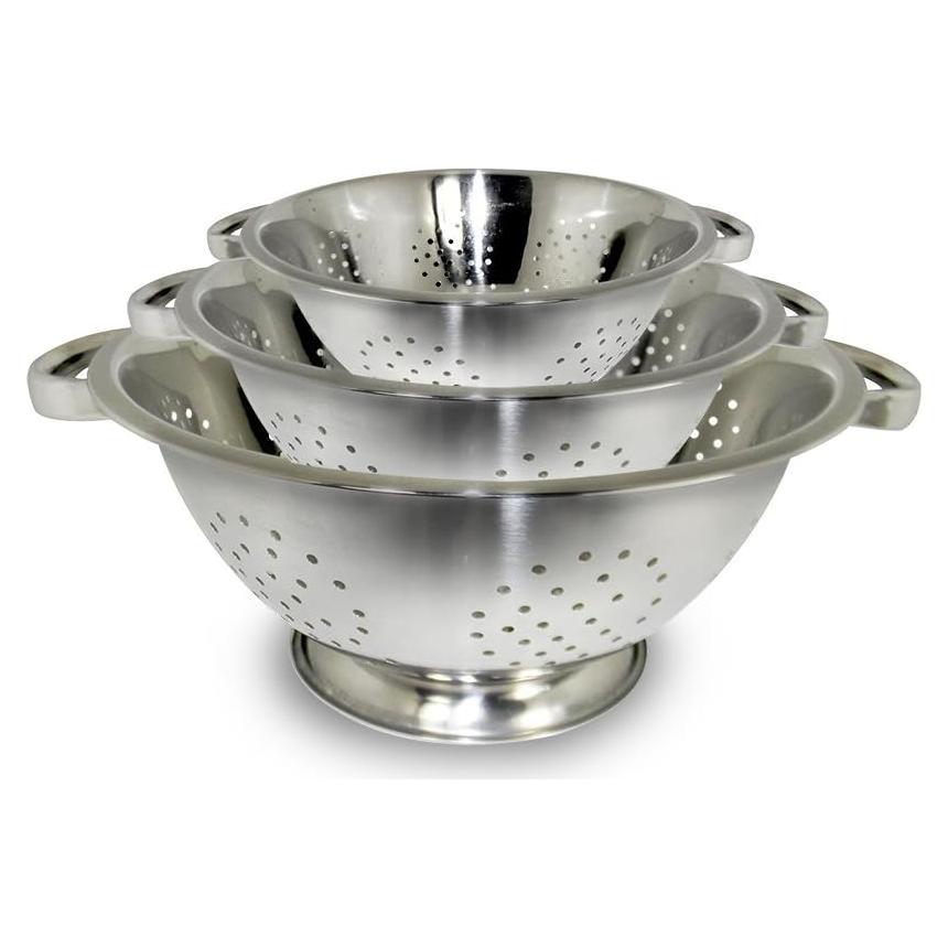 Juego de Coladores ExcelSteel Acero Inoxidable 3 Unidades