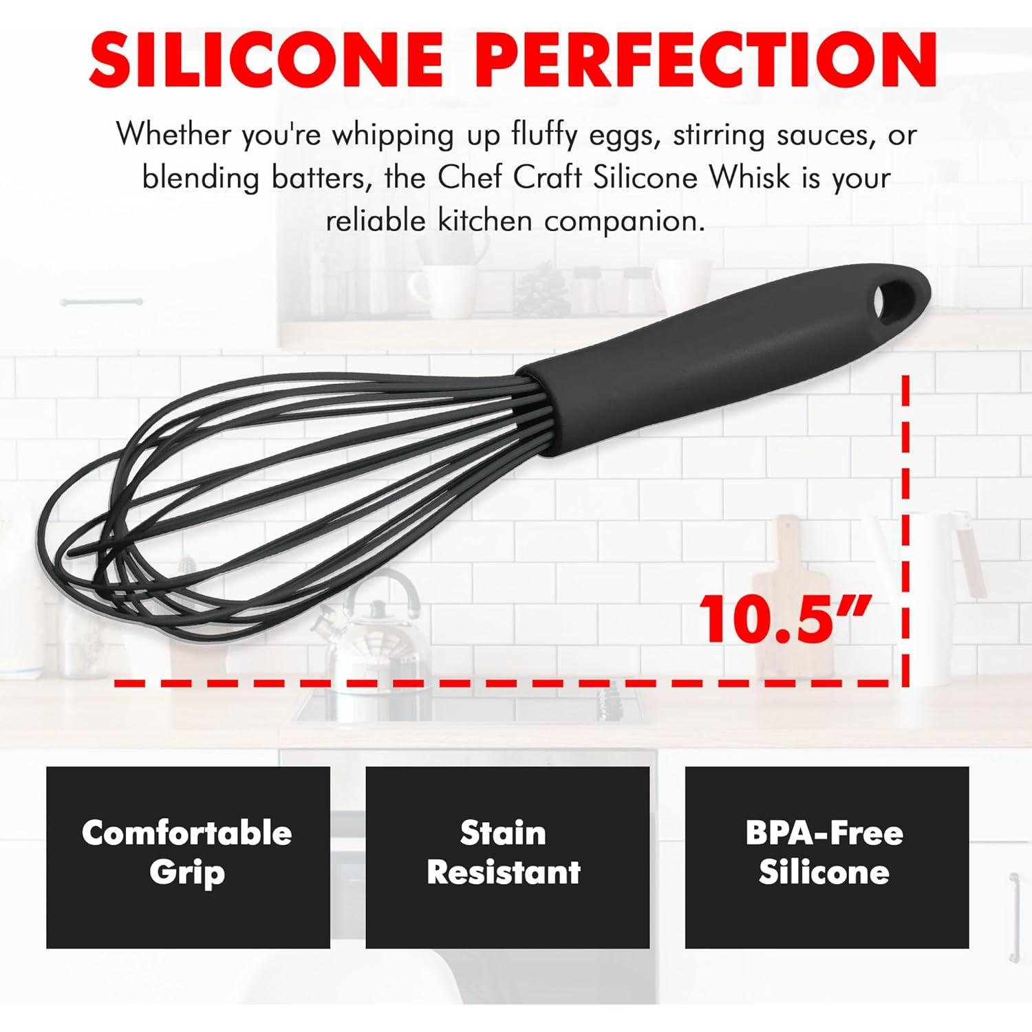 Batidor de Cocina de Silicona Chef Craft 26.67 cm Negro