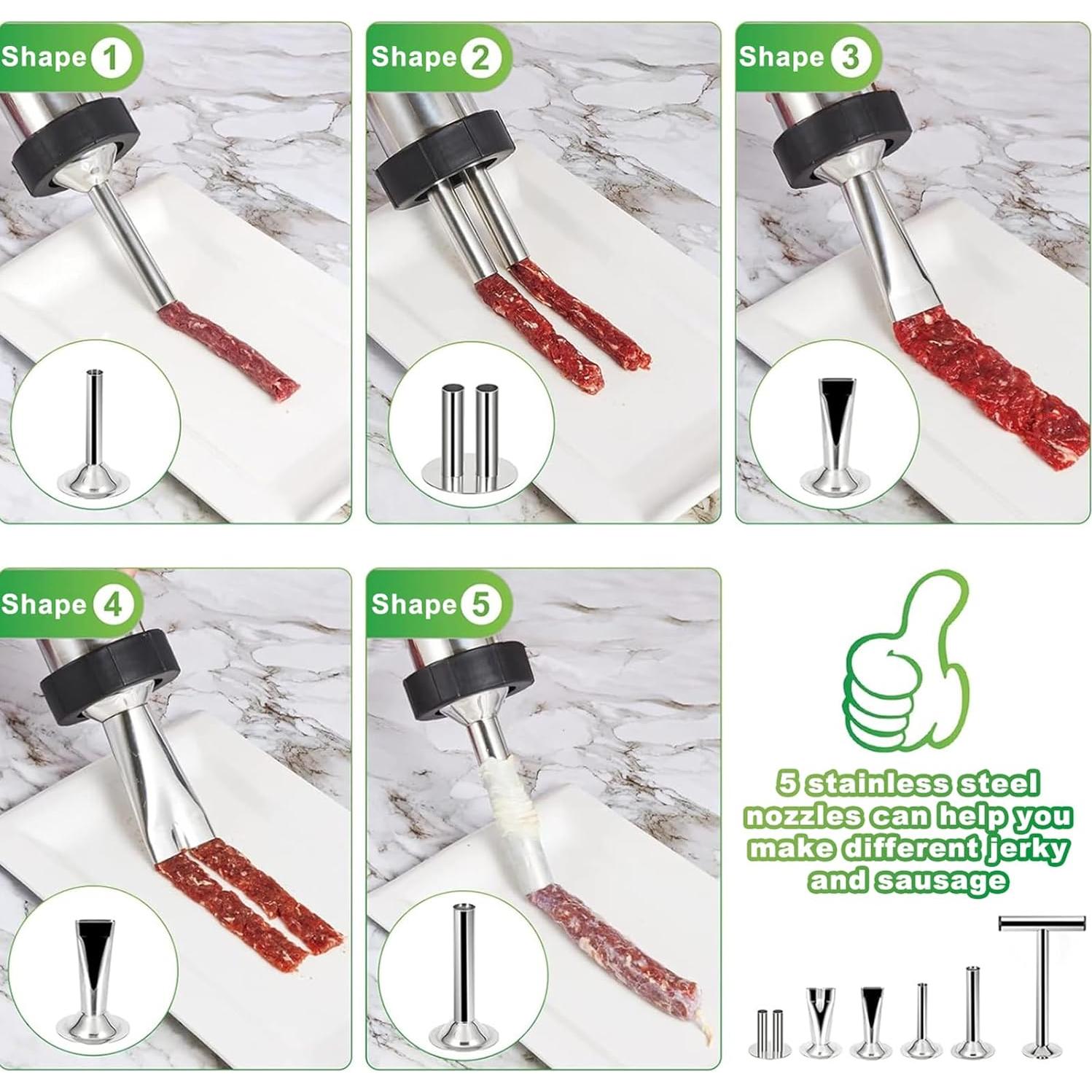 Pistola para Jerky MTOGALT de Acero Inoxidable 2LB 12 Piezas