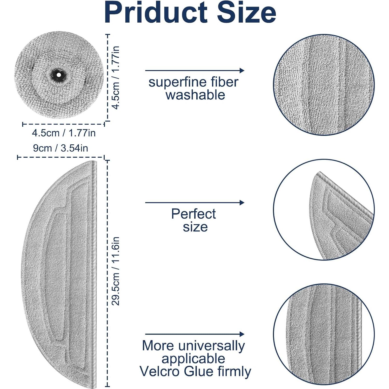10 Paños de Microfibra Reemplazo para Roborock S8 MaxV Ultra