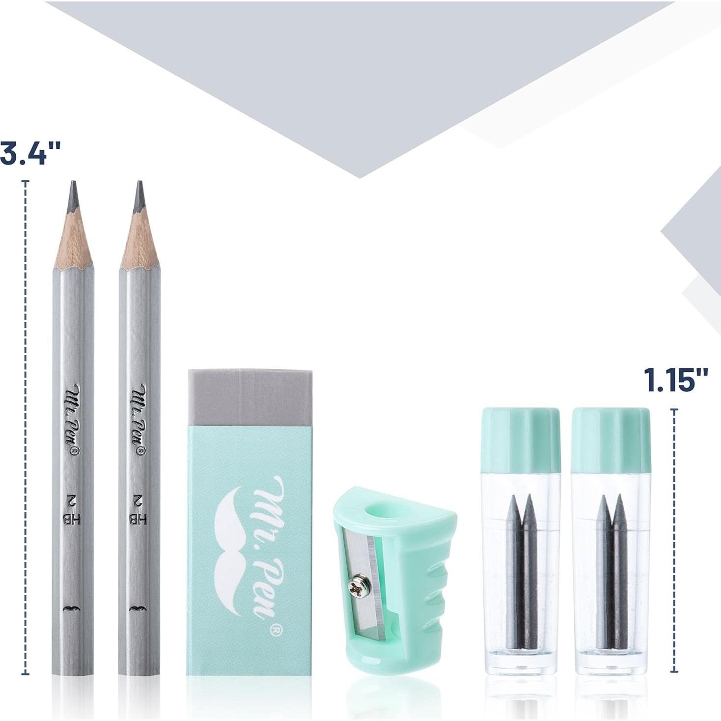 Juego de Geometría Mr. Pen 13 Piezas con Caja Verde