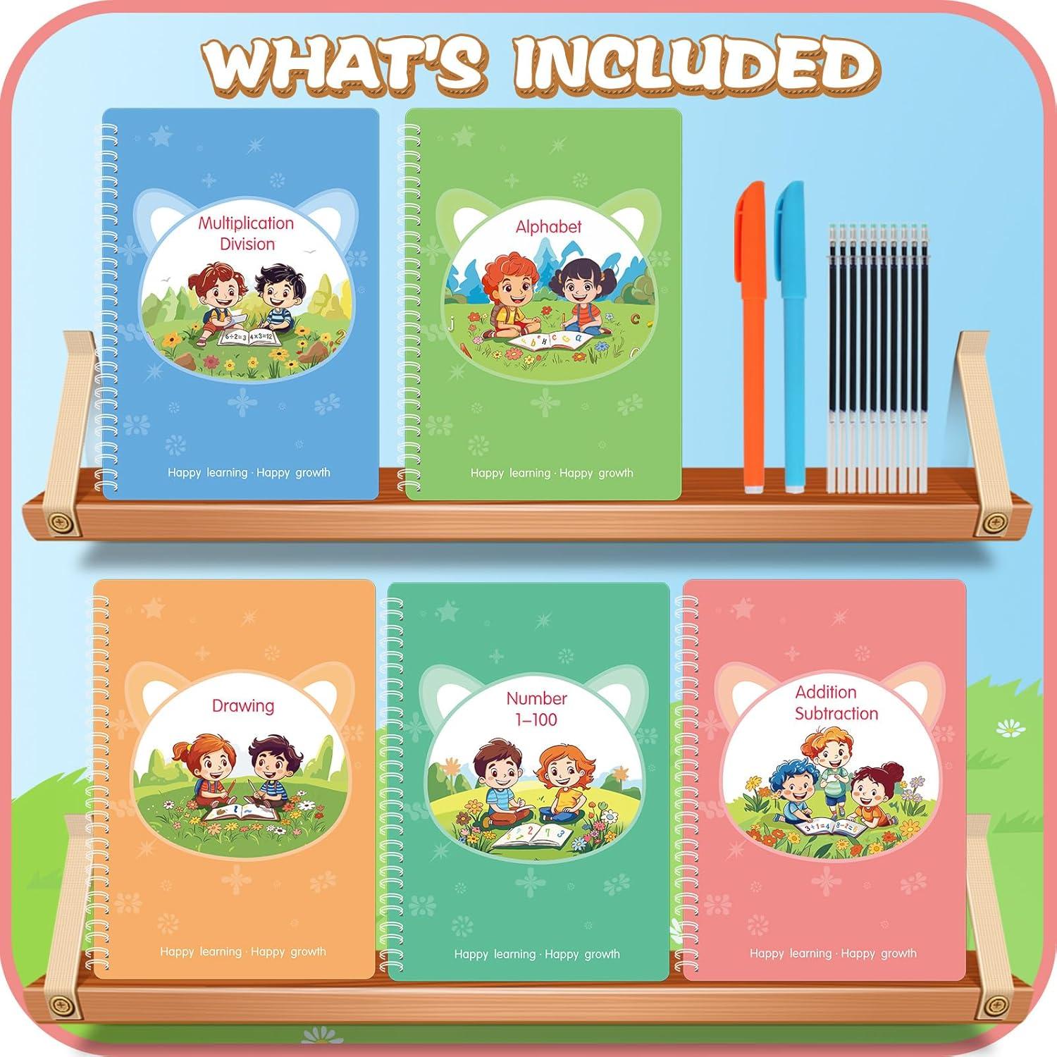 Cuaderno de Caligrafía Reutilizable ESAUYB 24x16cm 5 Libros