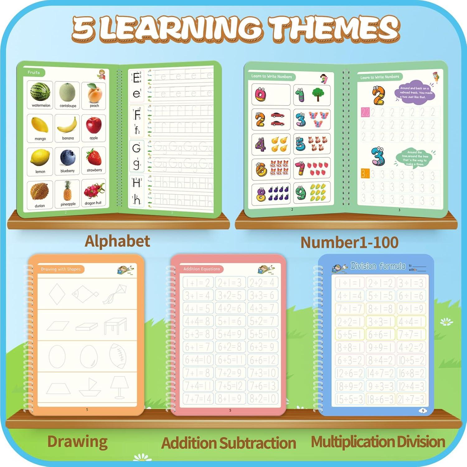 Cuaderno de Caligrafía Reutilizable ESAUYB 24x16cm 5 Libros