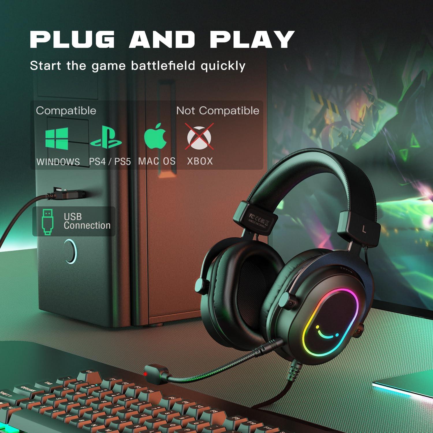 Auriculares Gaming FIFINE AmpliGame H6 USB 7.1 RGB