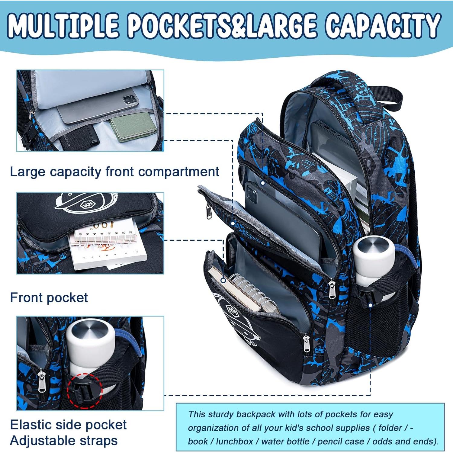 Mochila Escolar Camuflaje Bluboon para Niños 44.5x30.5cm