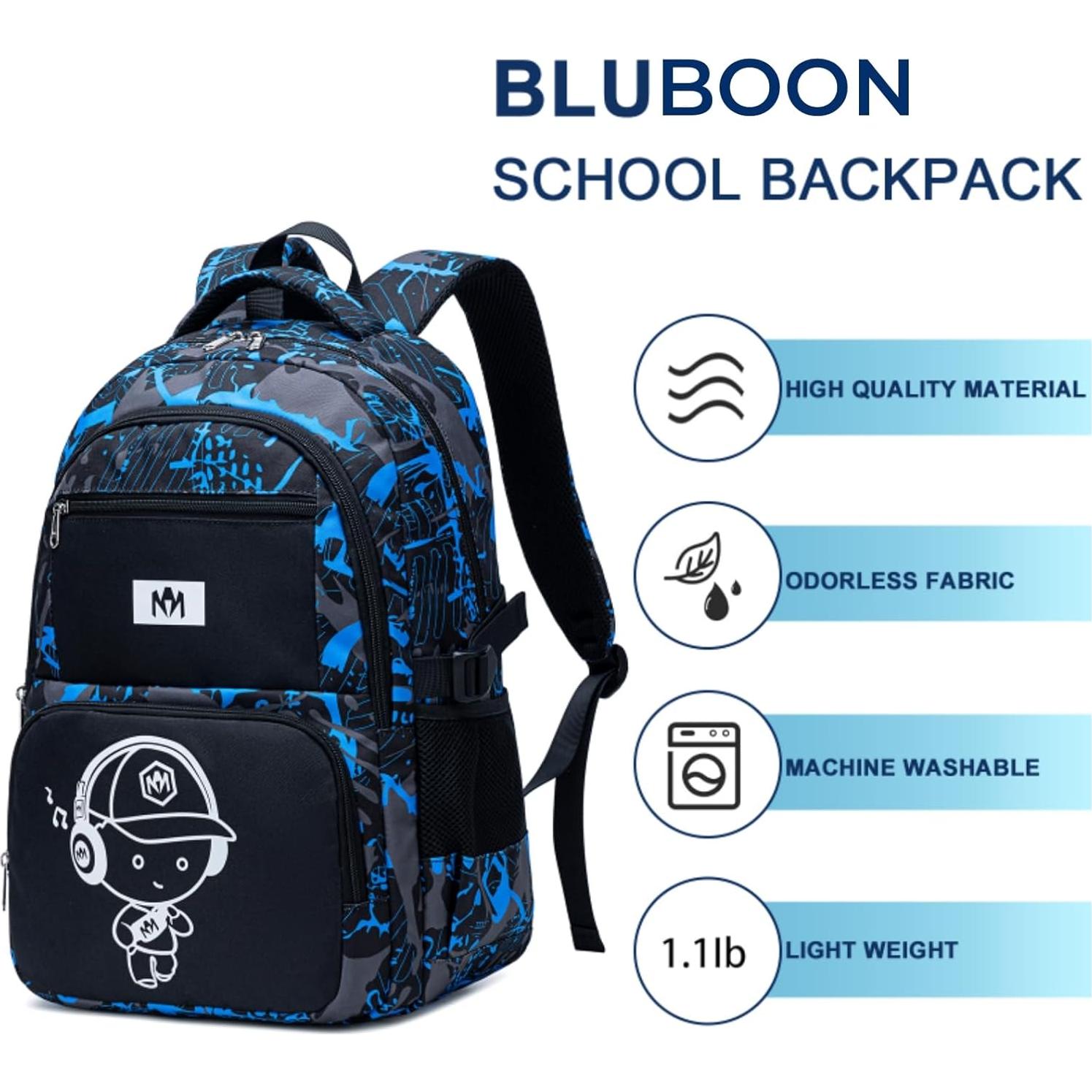 Mochila Escolar Camuflaje Bluboon para Niños 44.5x30.5cm