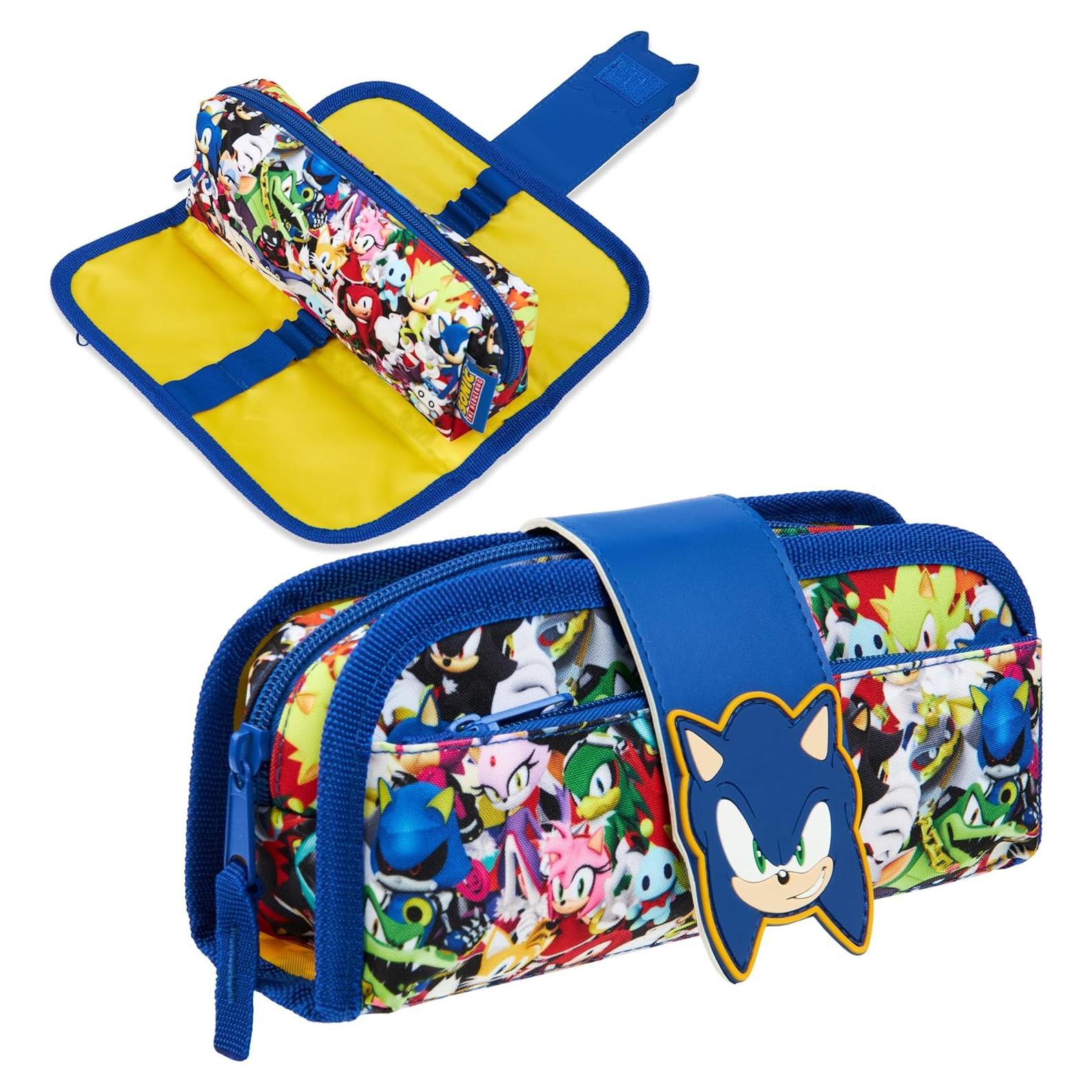 Estuche de Lápices Sonic 2 en 1 con Compartimentos
