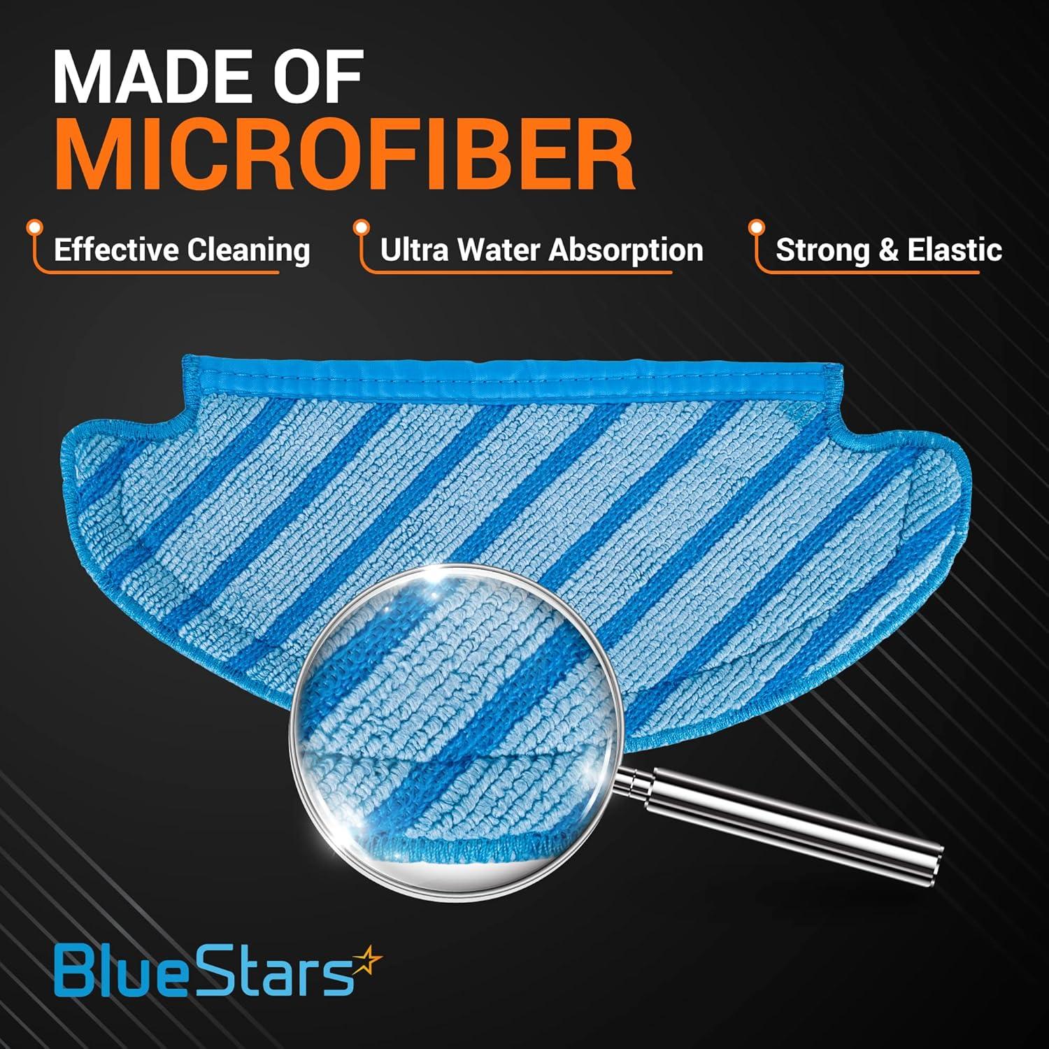 BlueStars 10-Pack Microfiber Mopping Cloths for Ecovacs Deebot Ozmo T8 AIVI, T8 Max, T8/T9 Series, N8 Pro Plus, N8 Pro+, Washable and Reusable