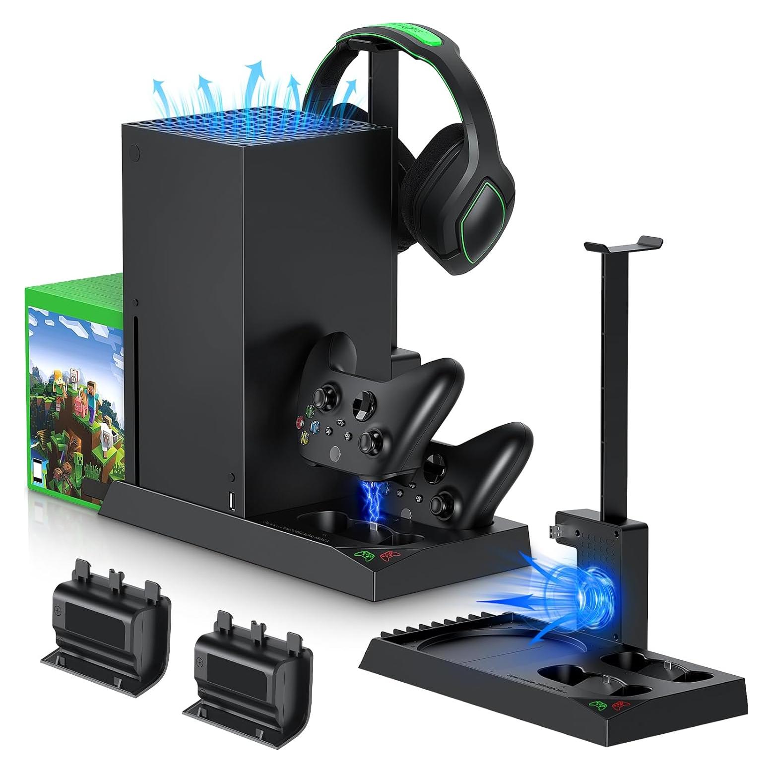 MENEEA Soporte y Ventilador para Xbox Series X con Carga Doble