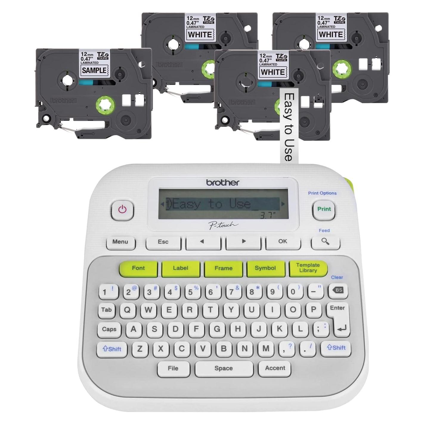 Etiquetadora Brother P-Touch PT-D210 con 4 Cintas de Etiquetas